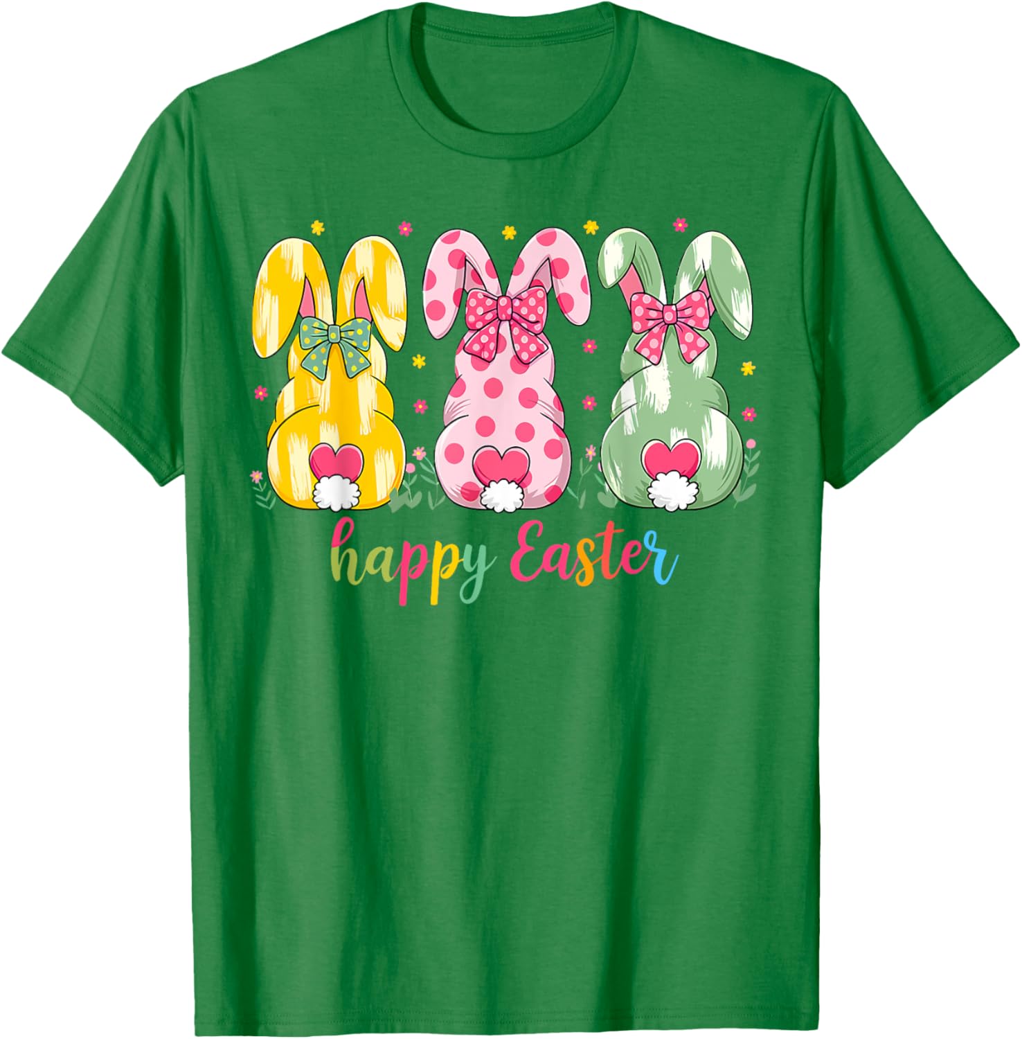 Happy Easter Cute Pink Coquette Bow Flower Bunny Rabbit T-Shirt