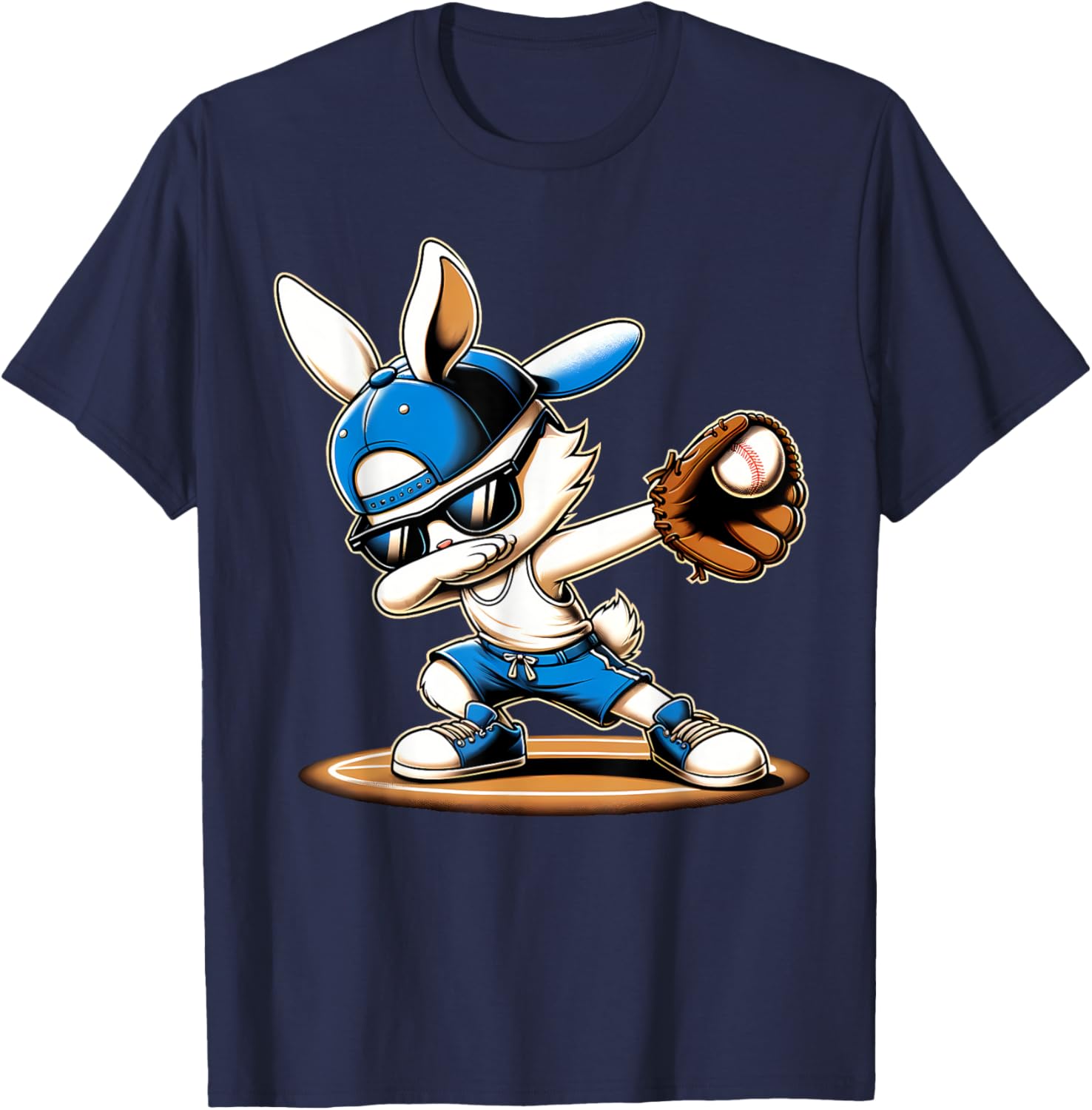 Happy Easter Dabbing Bunny Baseball Catcher T-Shirt