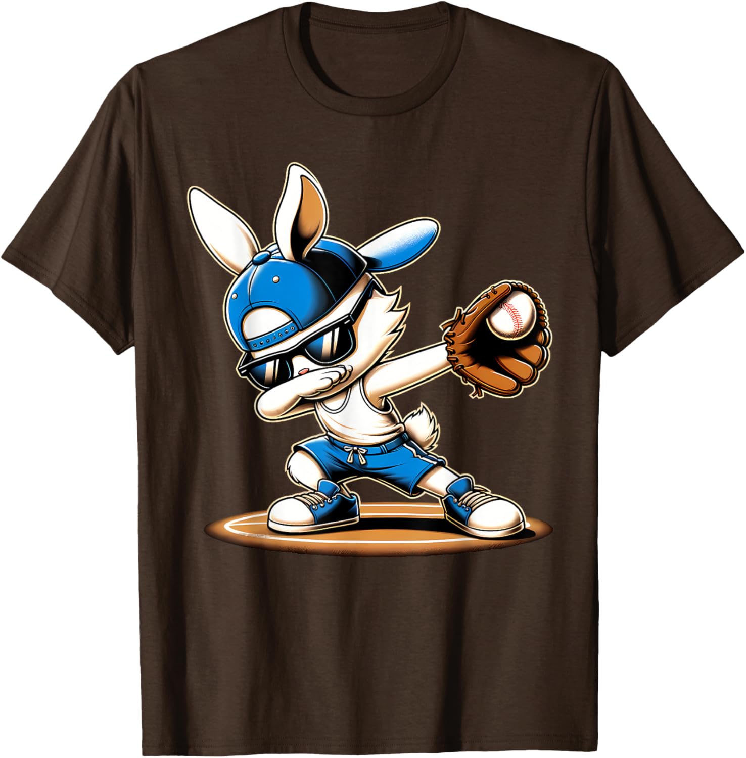 Happy Easter Dabbing Bunny Baseball Catcher T-Shirt