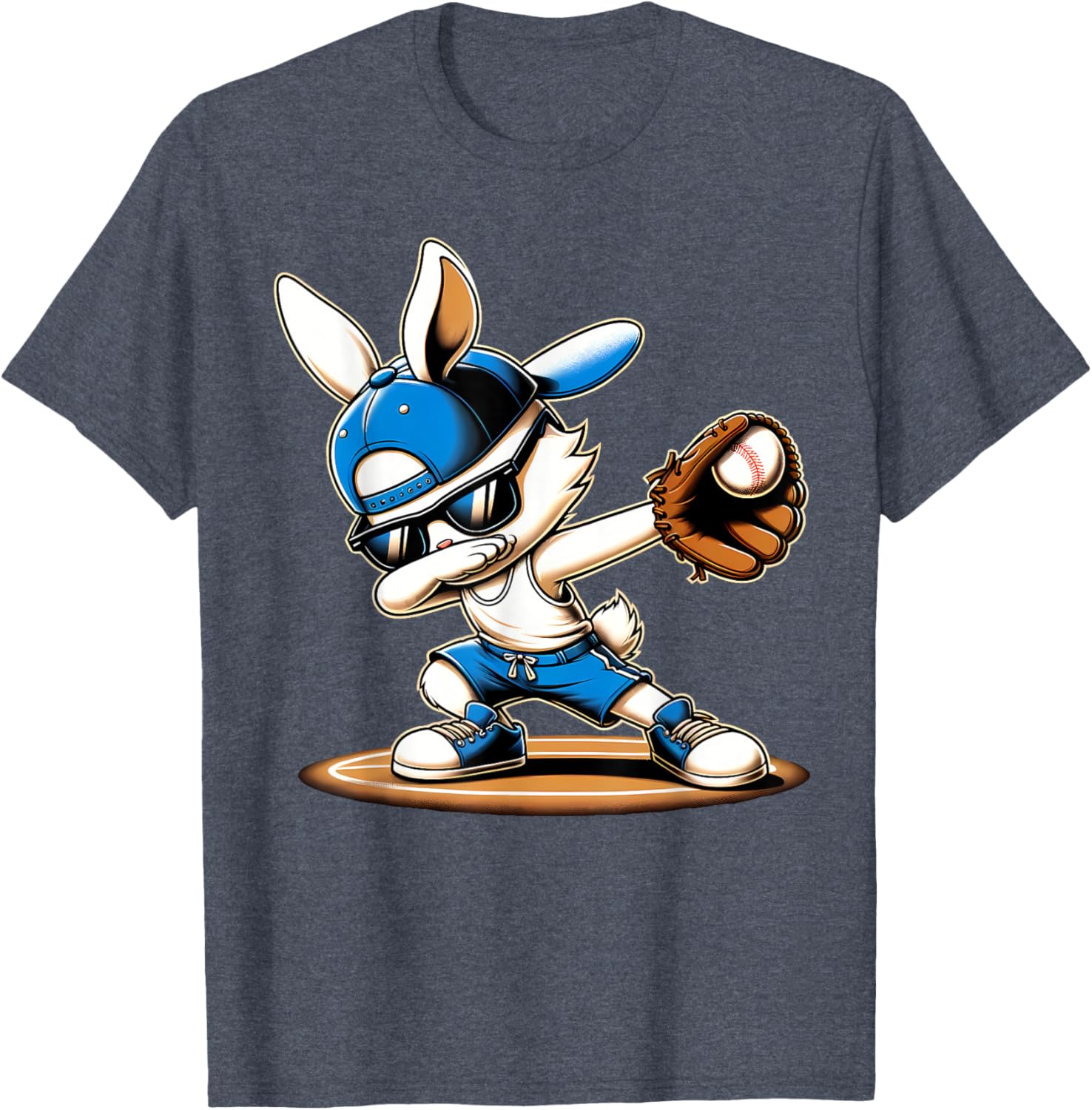 Happy Easter Dabbing Bunny Baseball Catcher T-Shirt