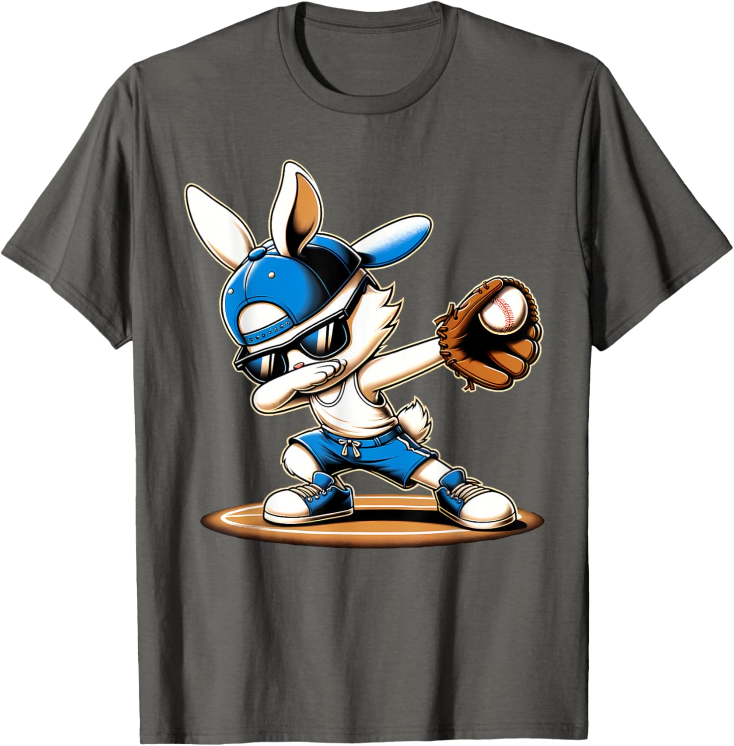 Happy Easter Dabbing Bunny Baseball Catcher T-Shirt