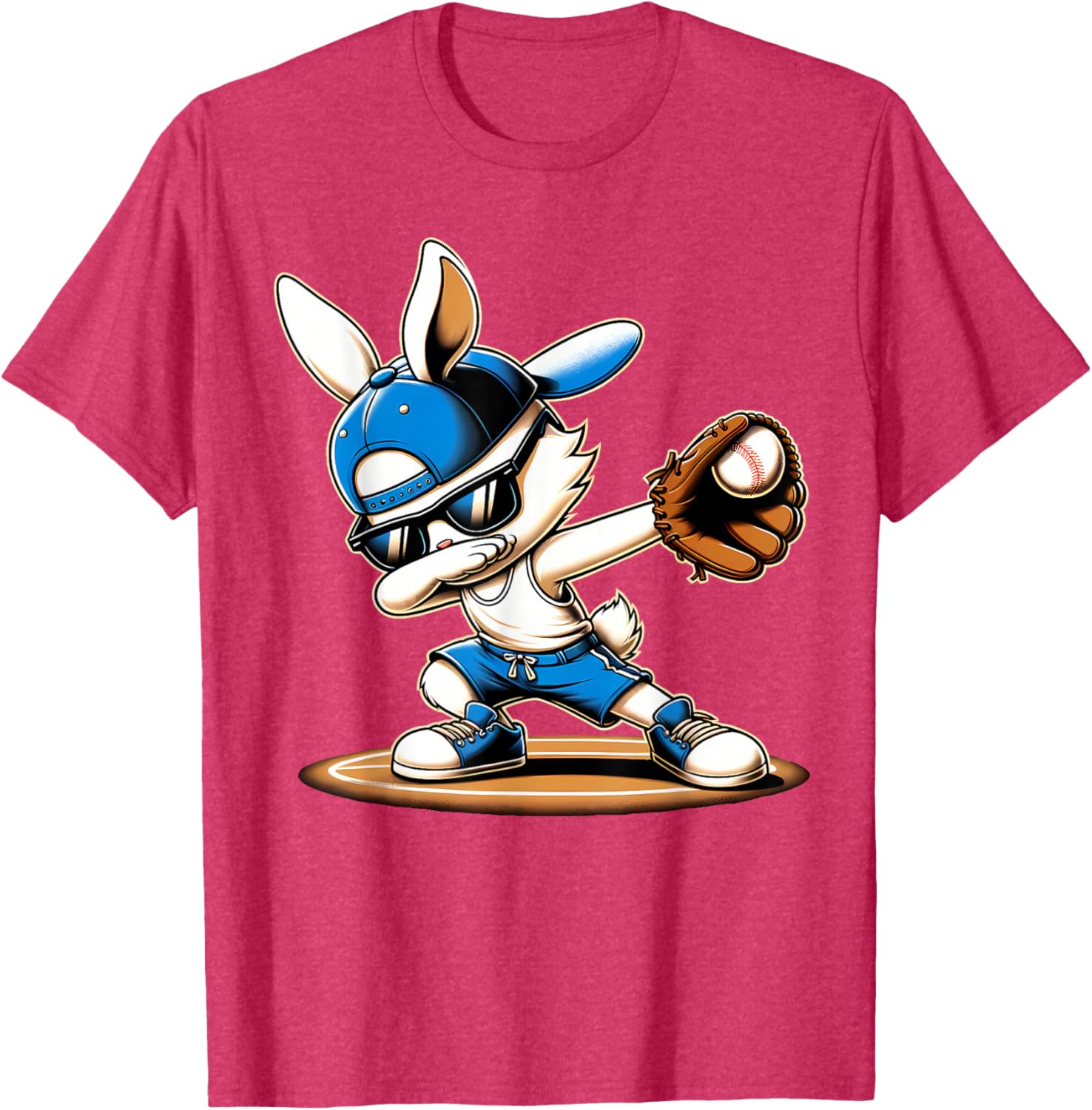 Happy Easter Dabbing Bunny Baseball Catcher T-Shirt