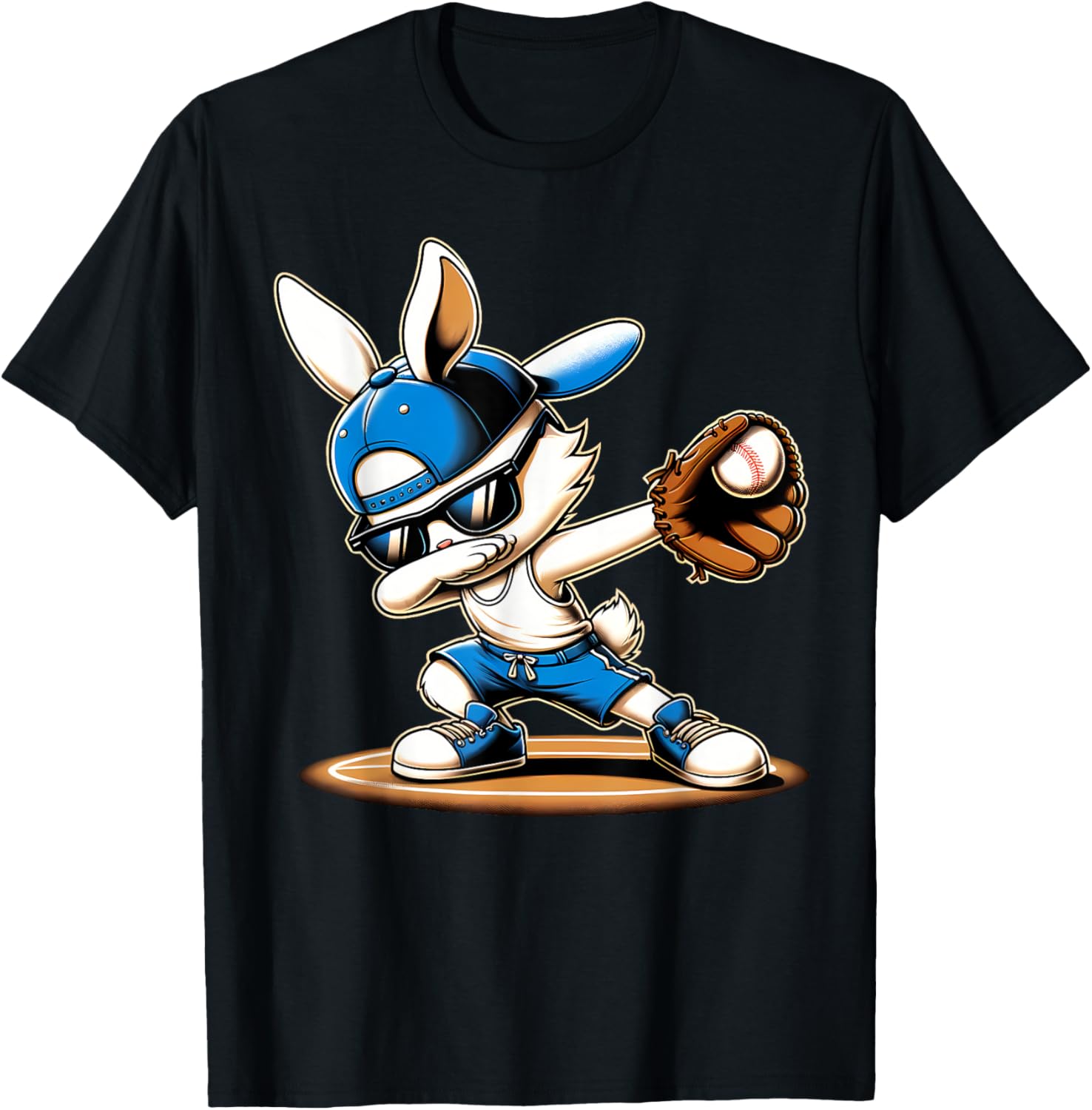 Happy Easter Dabbing Bunny Baseball Catcher T-Shirt