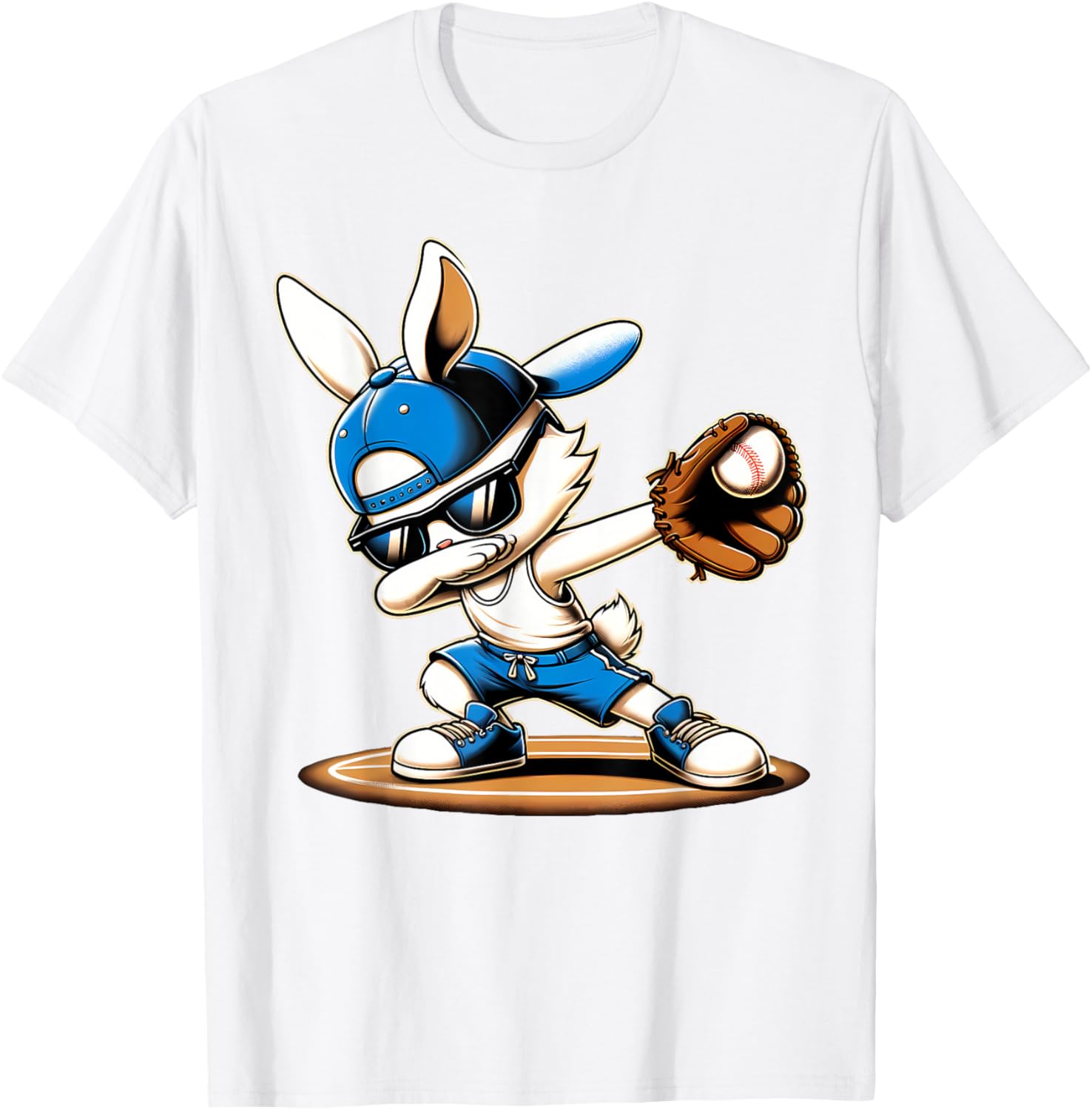 Happy Easter Dabbing Bunny Baseball Catcher T-Shirt