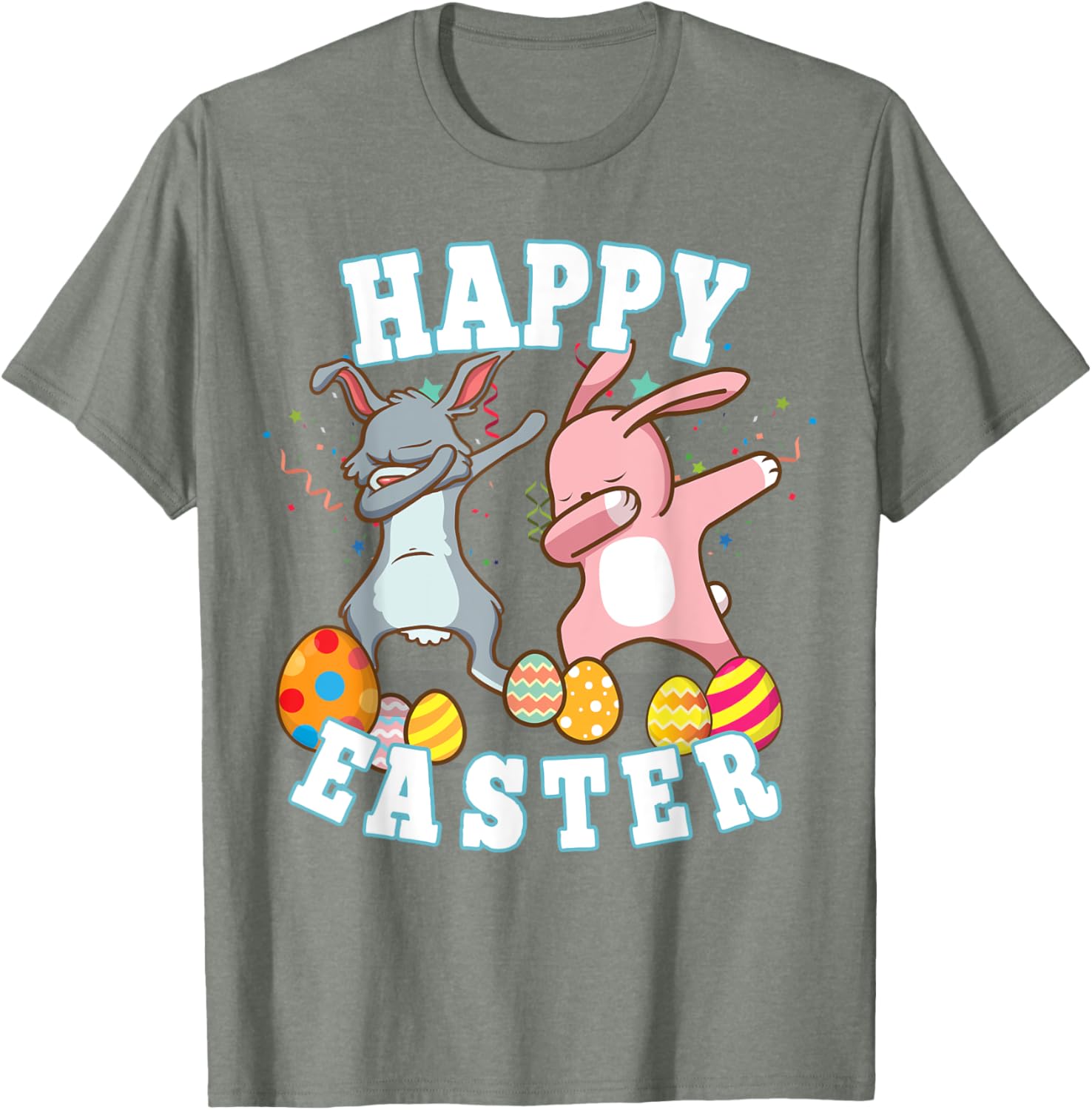 Happy Easter Dabbing Rabbit Easter Bunny Boys Toddler Kids T-Shirt