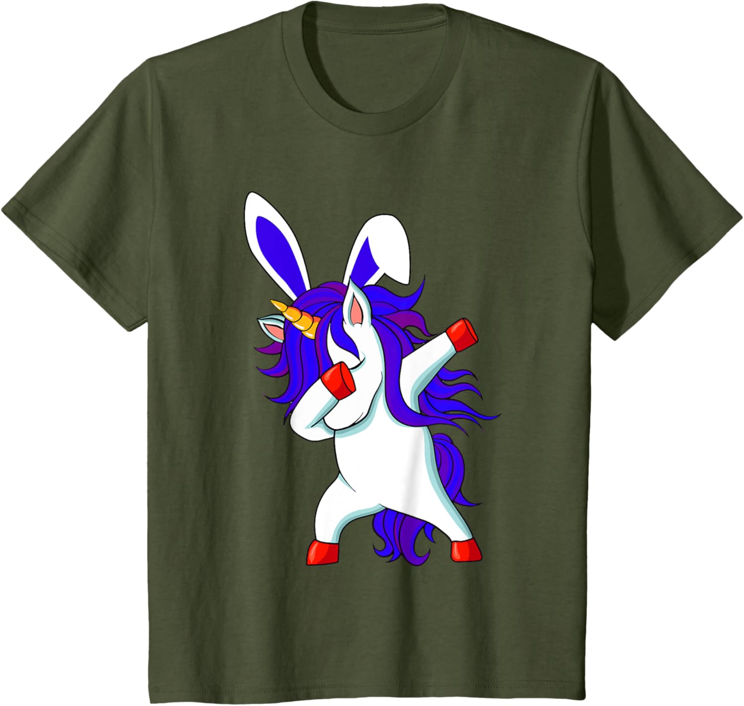 Happy Easter Dabbing Unicorn Wearing Bunny Ears Dab Boys Kid T-Shirt