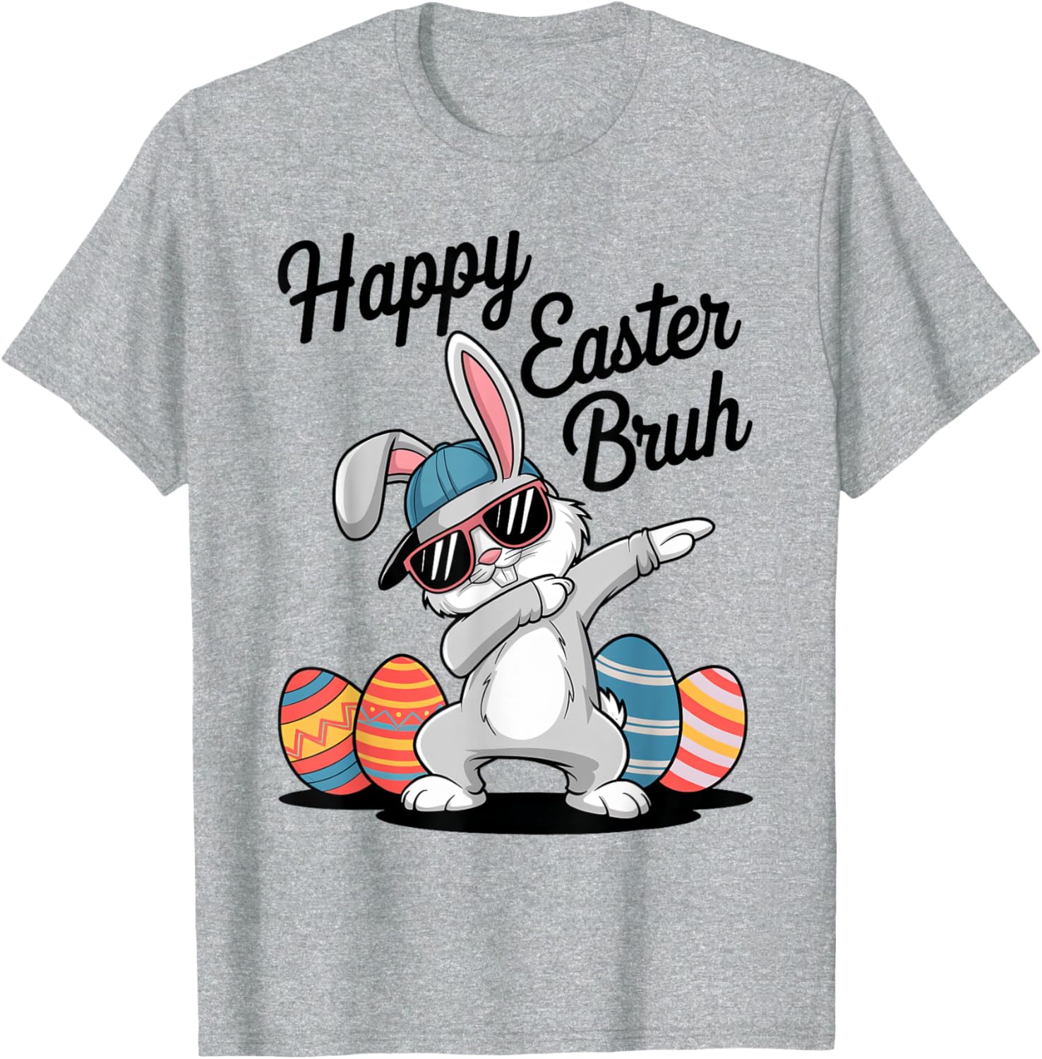 Happy Easter Day Bruh Bunny Dabbing Rabbit Eggs Toddler Kids T-Shirt