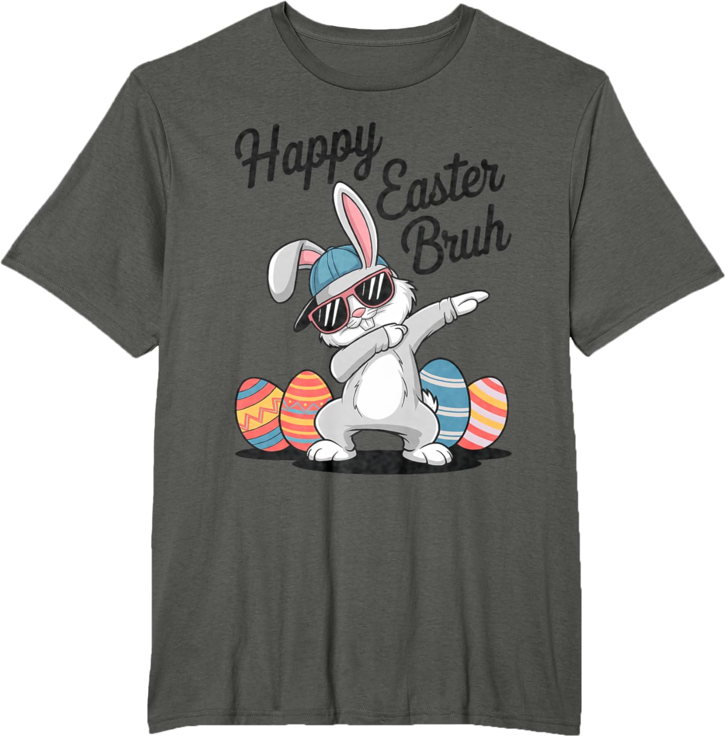 Happy Easter Day Bruh Bunny Dabbing Rabbit Eggs Toddler Kids T-Shirt