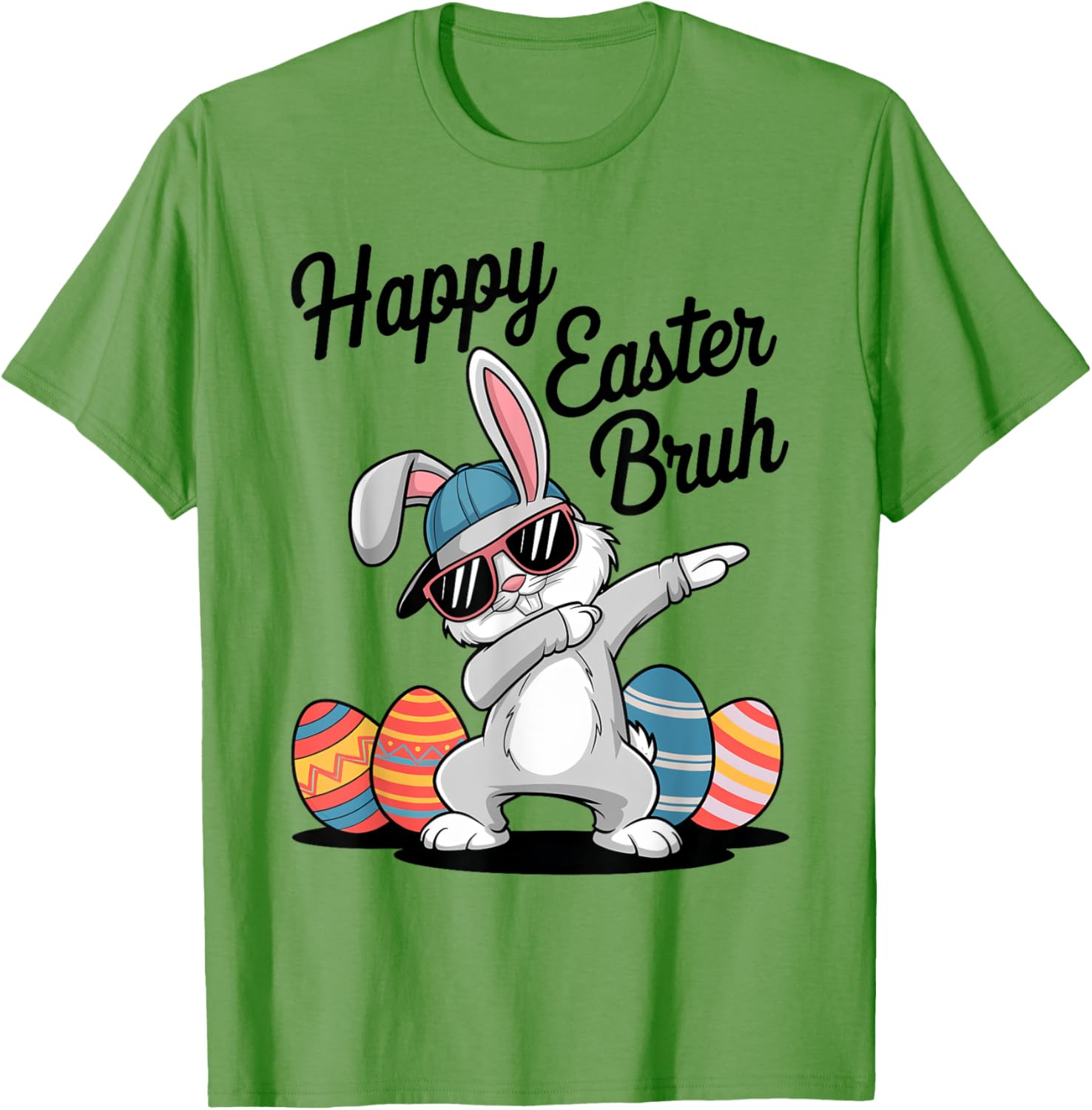 Happy Easter Day Bruh Bunny Dabbing Rabbit Eggs Toddler Kids T-Shirt