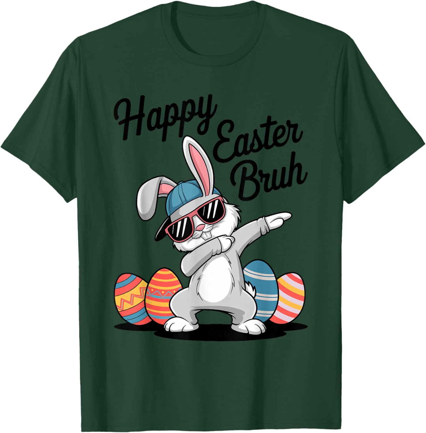 Happy Easter Day Bruh Bunny Dabbing Rabbit Eggs Toddler Kids T-Shirt