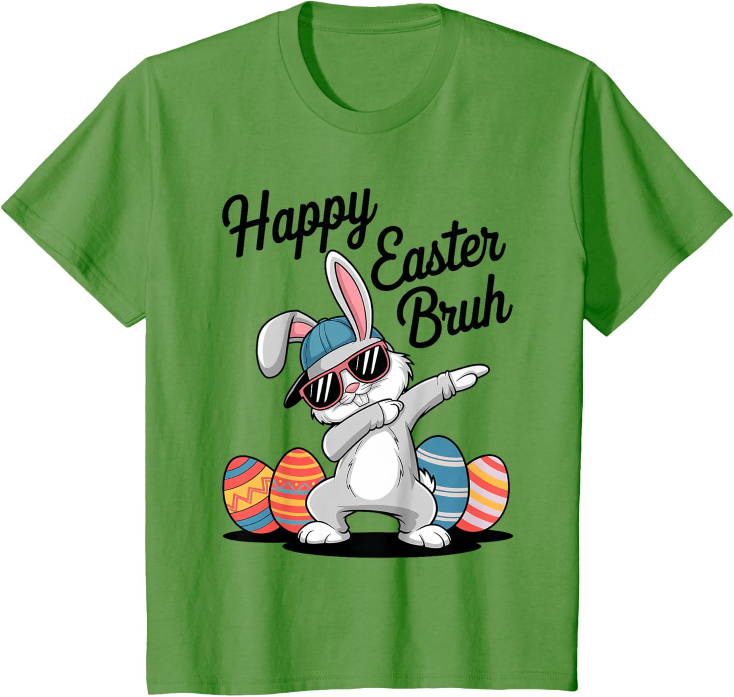 Happy Easter Day Bruh Bunny Dabbing Rabbit Eggs Toddler Kids T-Shirt