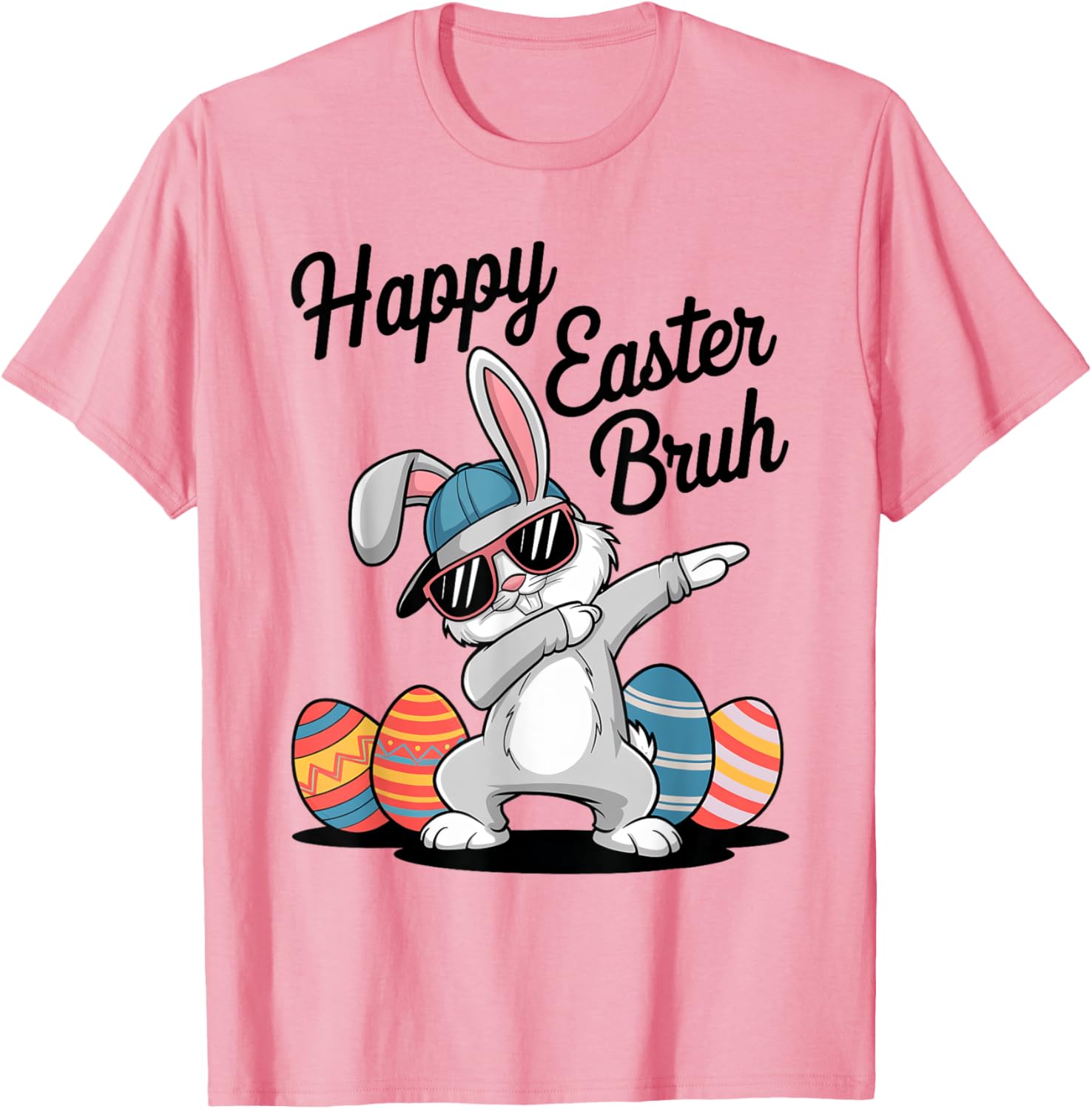 Happy Easter Day Bruh Bunny Dabbing Rabbit Eggs Toddler Kids T-Shirt