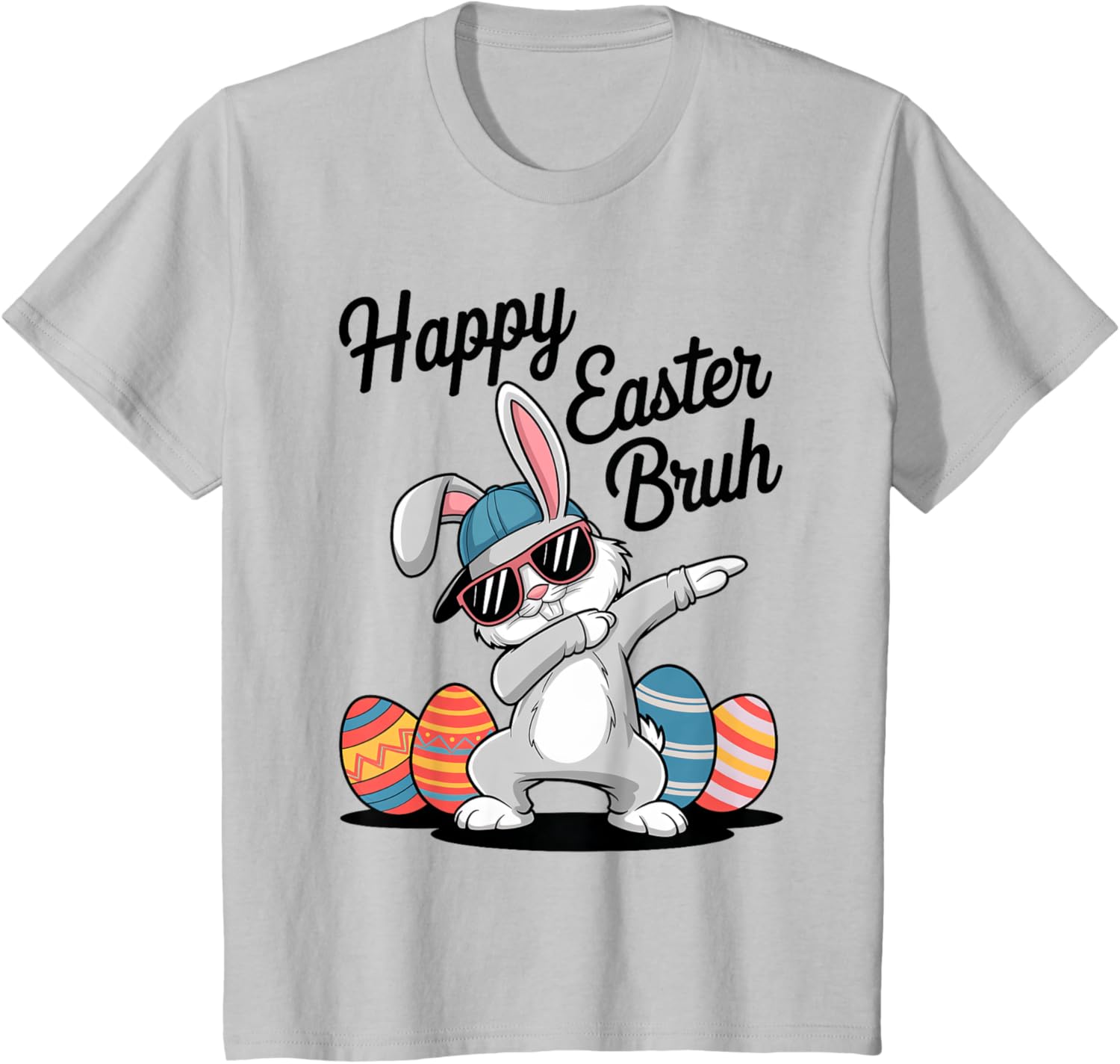 Happy Easter Day Bruh Bunny Dabbing Rabbit Eggs Toddler Kids T-Shirt