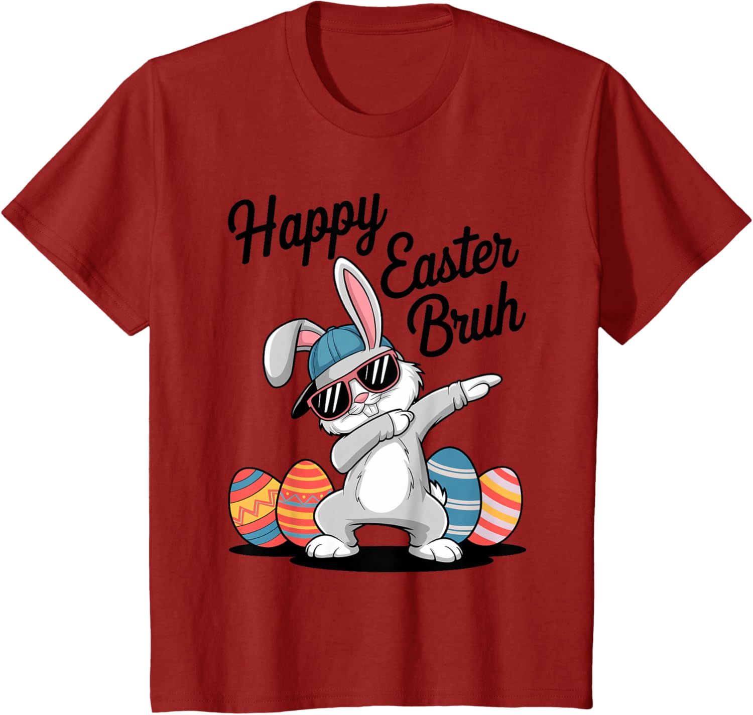 Happy Easter Day Bruh Bunny Dabbing Rabbit Eggs Toddler Kids T-Shirt