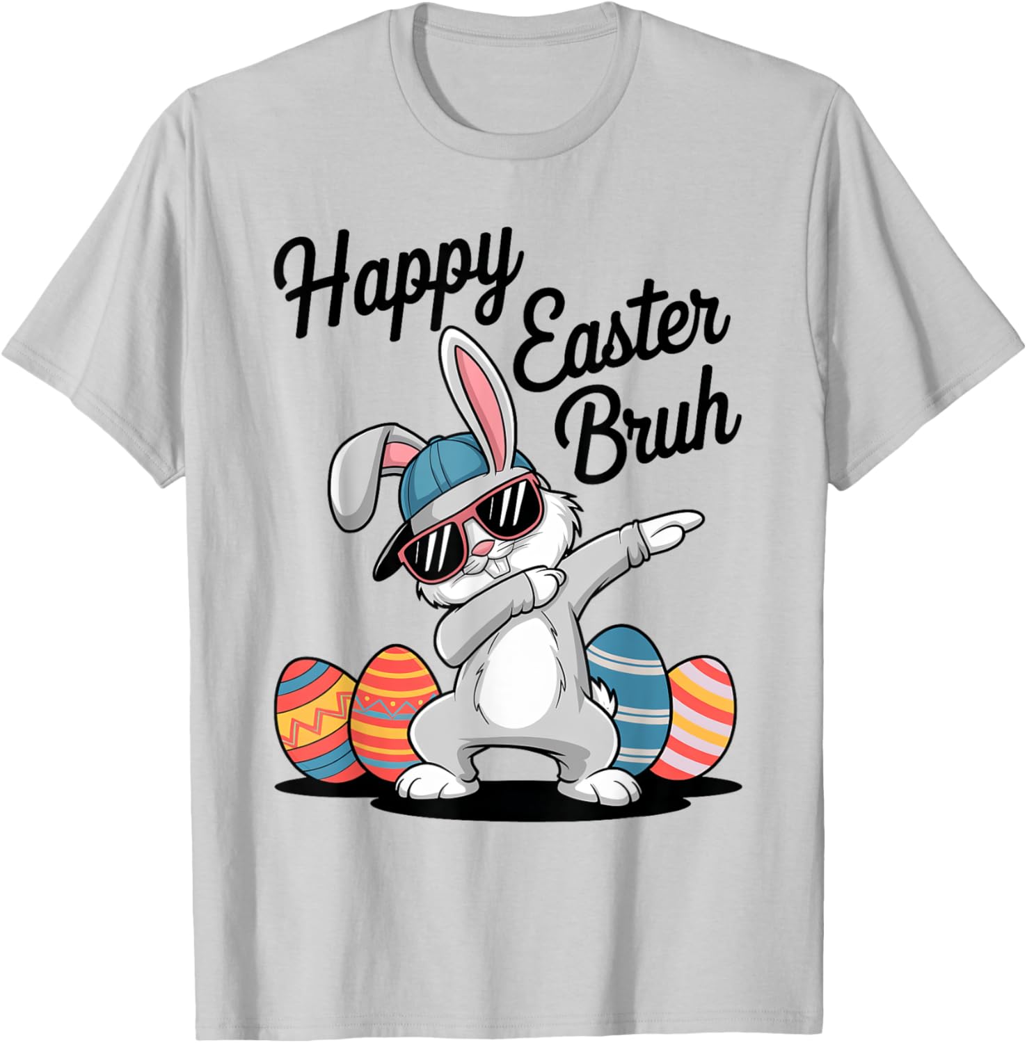 Happy Easter Day Bruh Bunny Dabbing Rabbit Eggs Toddler Kids T-Shirt