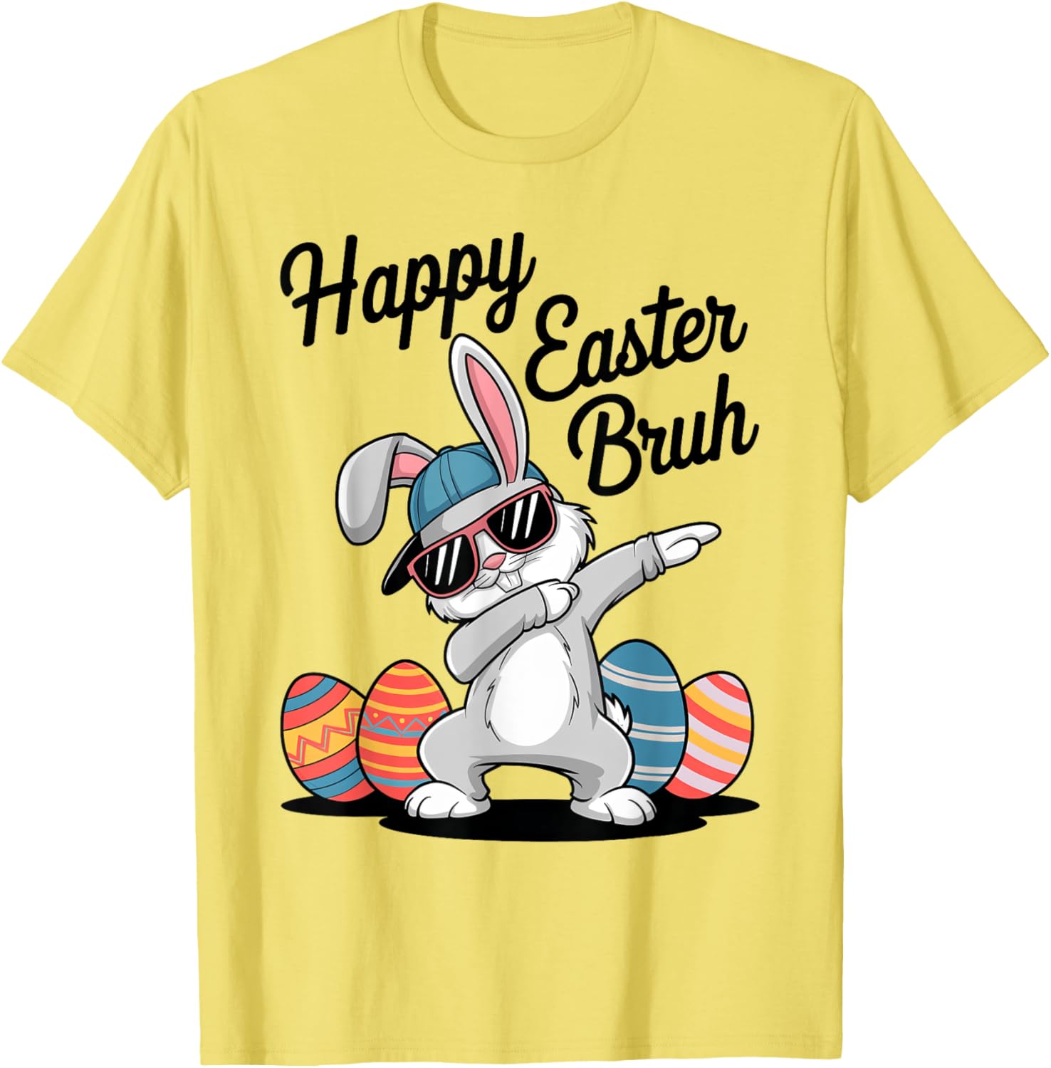 Happy Easter Day Bruh Bunny Dabbing Rabbit Eggs Toddler Kids T-Shirt