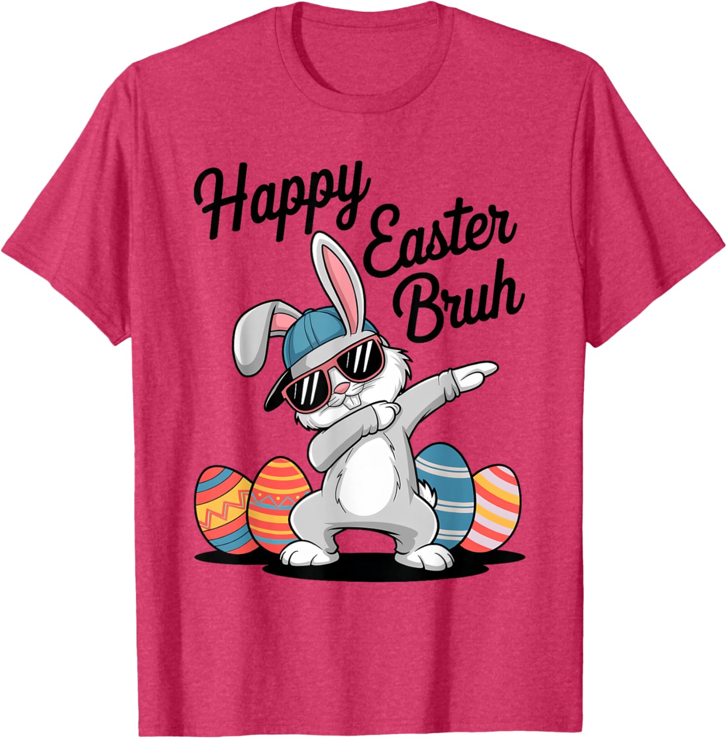 Happy Easter Day Bruh Bunny Dabbing Rabbit Eggs Toddler Kids T-Shirt