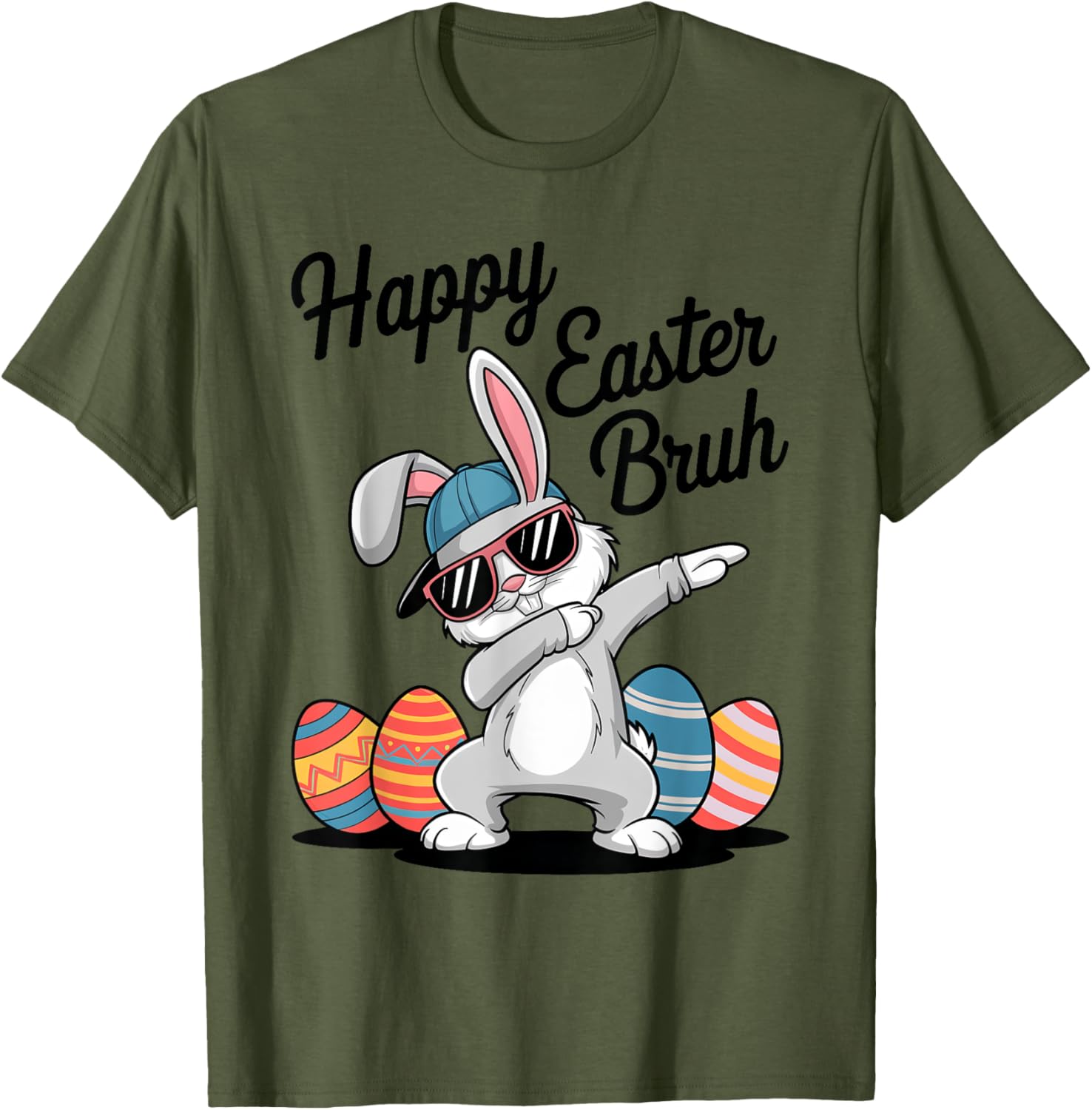 Happy Easter Day Bruh Bunny Dabbing Rabbit Eggs Toddler Kids T-Shirt