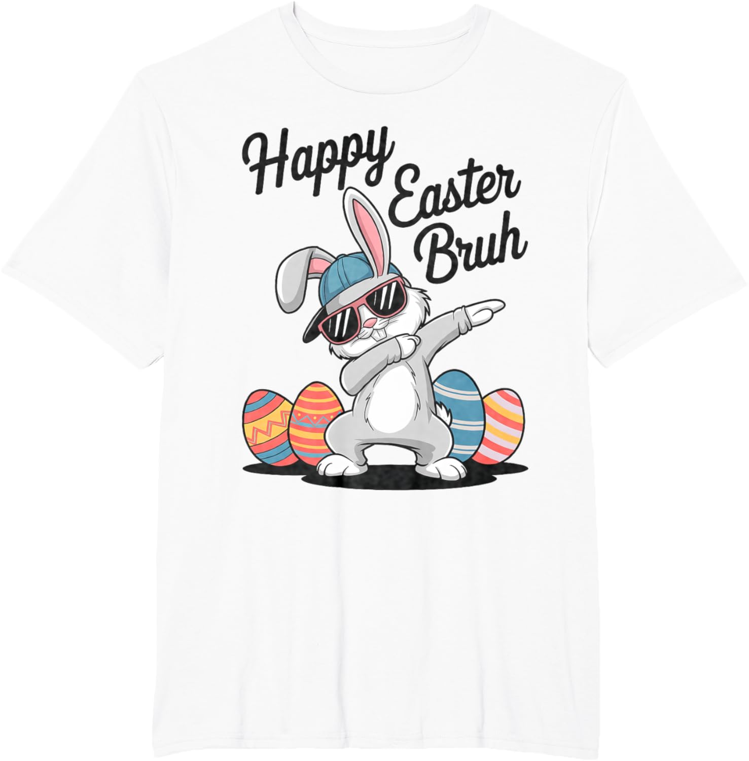 Happy Easter Day Bruh Bunny Dabbing Rabbit Eggs Toddler Kids T-Shirt