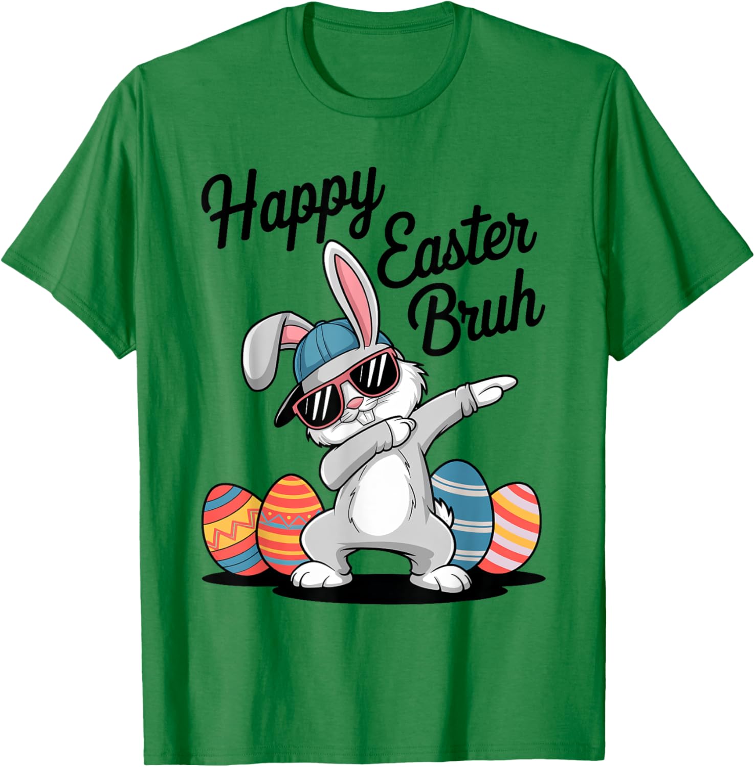 Happy Easter Day Bruh Bunny Dabbing Rabbit Eggs Toddler Kids T-Shirt