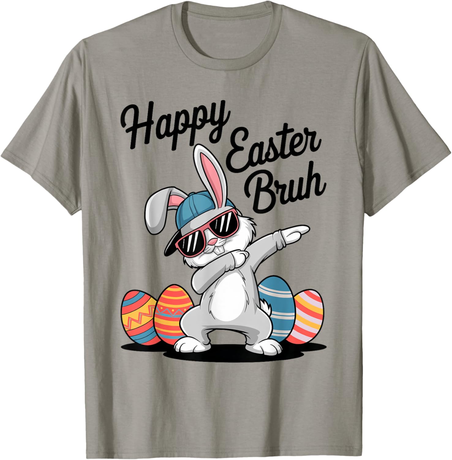 Happy Easter Day Bruh Bunny Dabbing Rabbit Eggs Toddler Kids T-Shirt