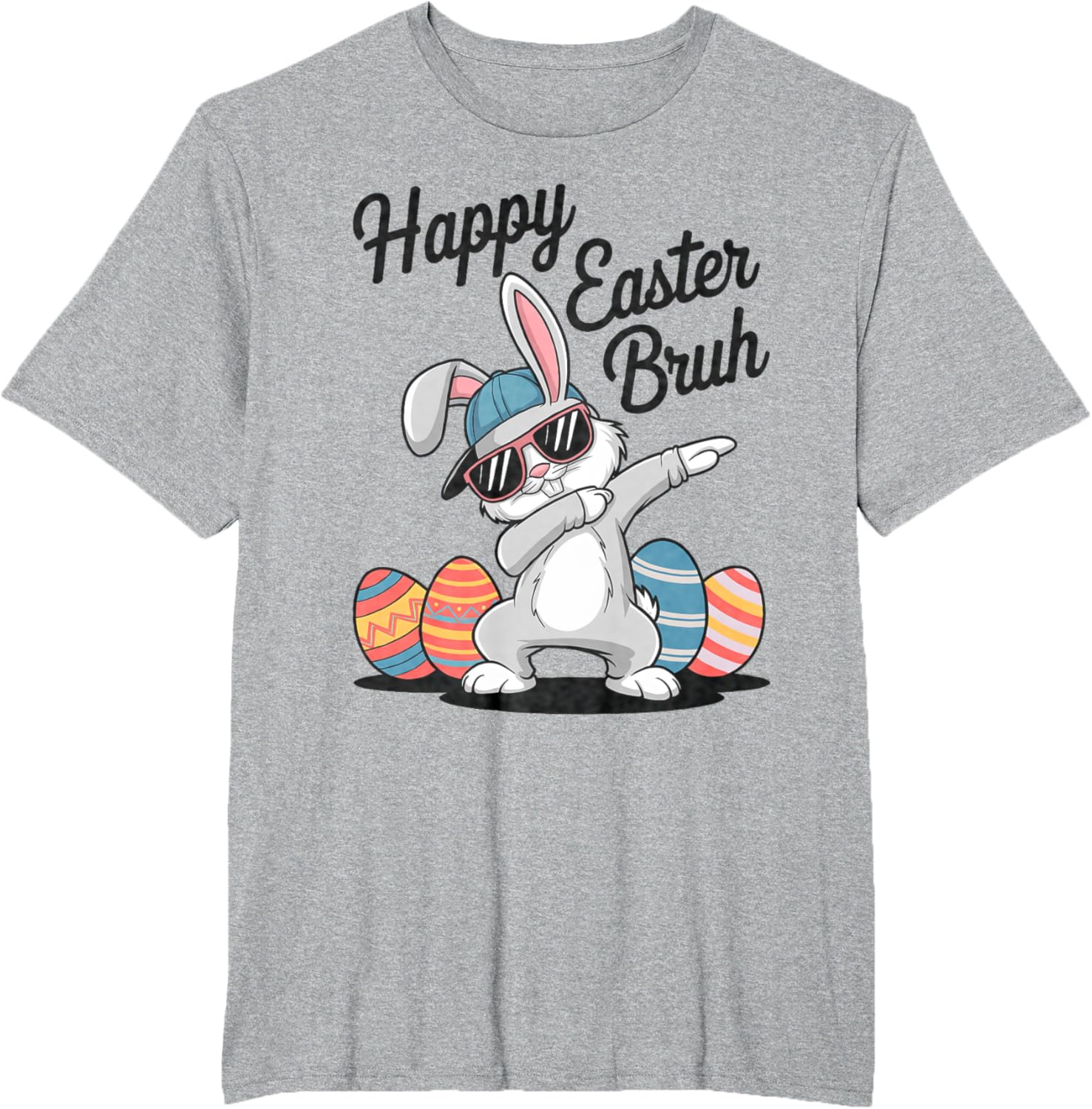 Happy Easter Day Bruh Bunny Dabbing Rabbit Eggs Toddler Kids T-Shirt