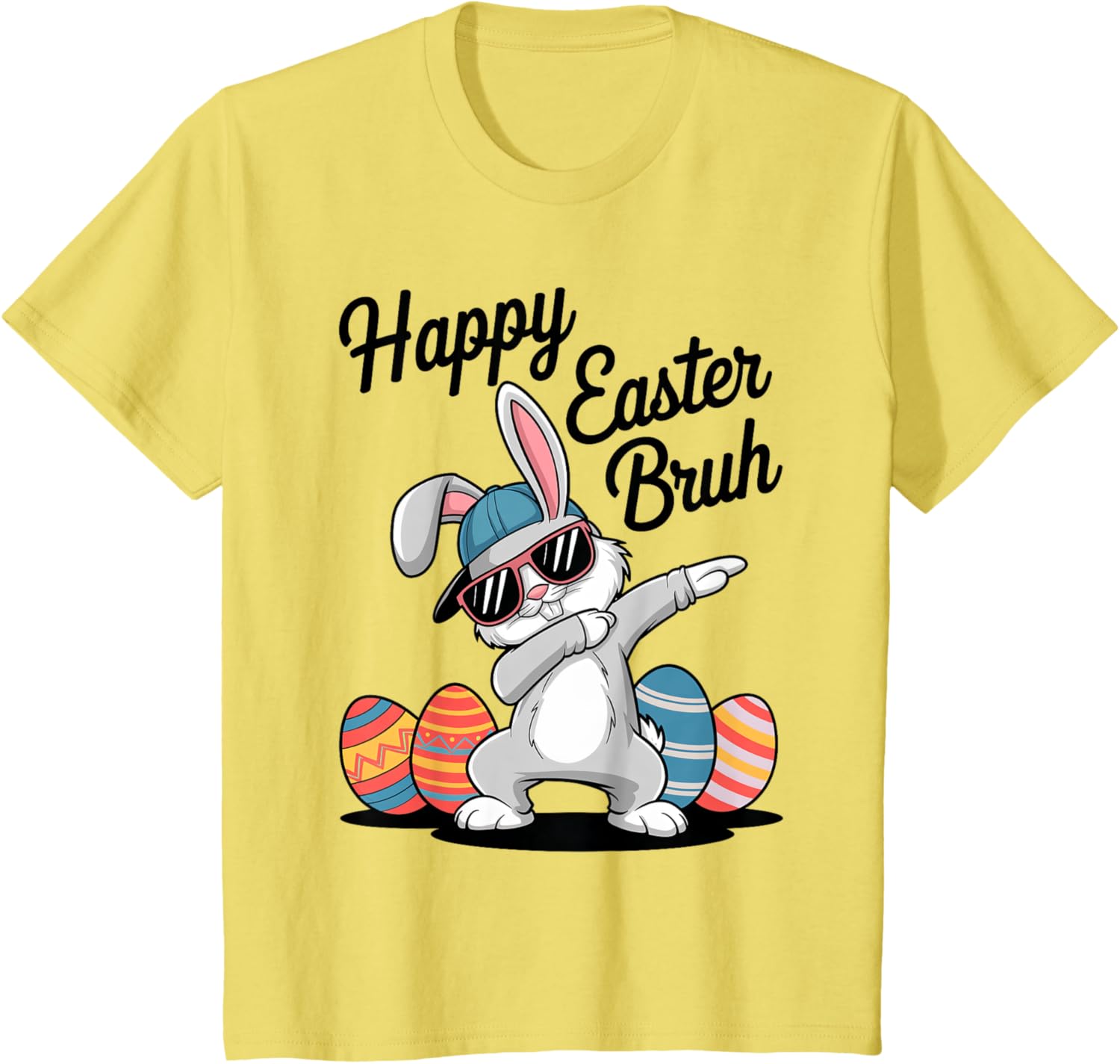 Happy Easter Day Bruh Bunny Dabbing Rabbit Eggs Toddler Kids T-Shirt