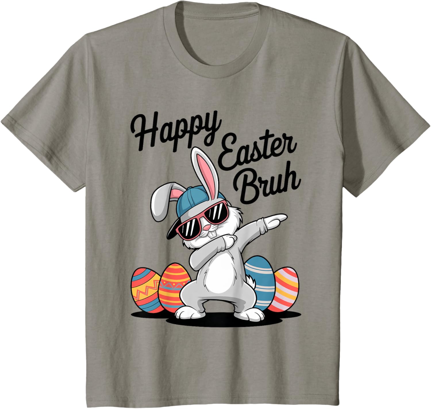 Happy Easter Day Bruh Bunny Dabbing Rabbit Eggs Toddler Kids T-Shirt