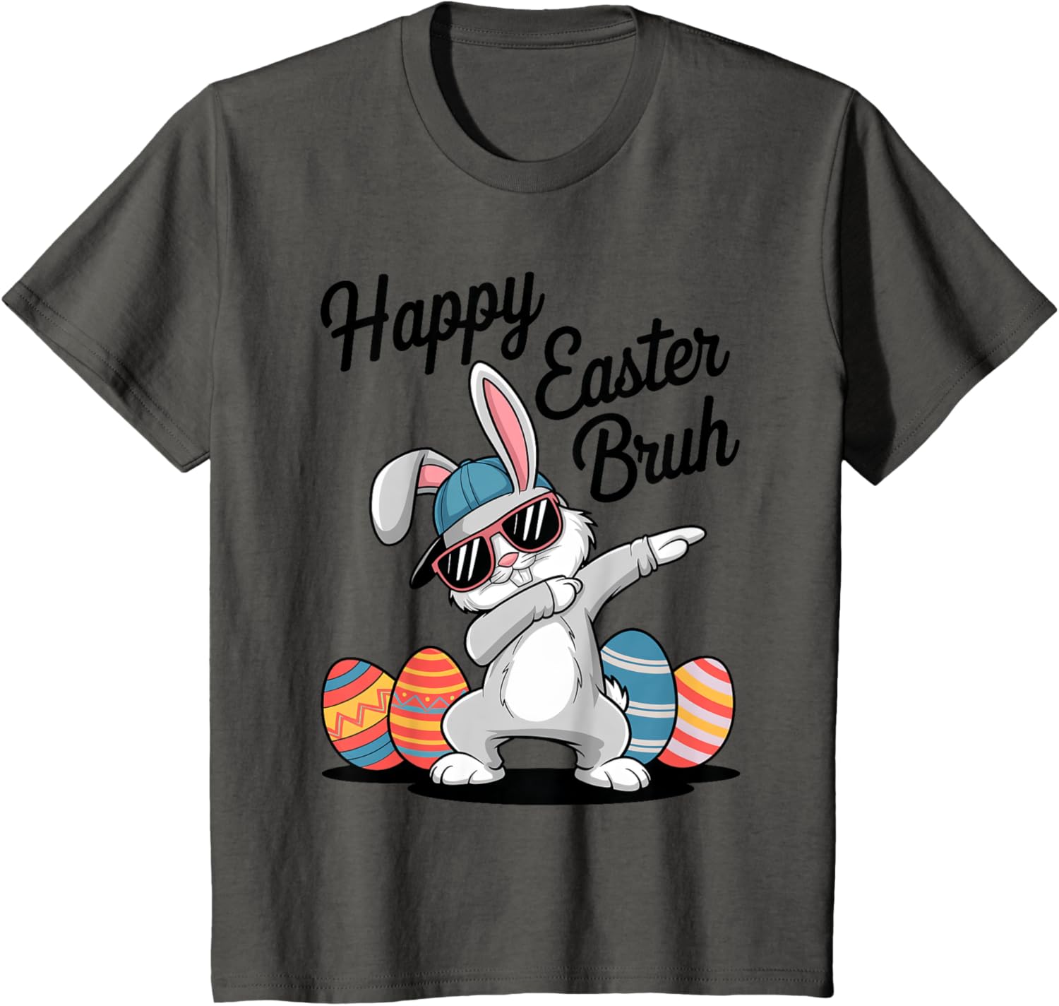 Happy Easter Day Bruh Bunny Dabbing Rabbit Eggs Toddler Kids T-Shirt