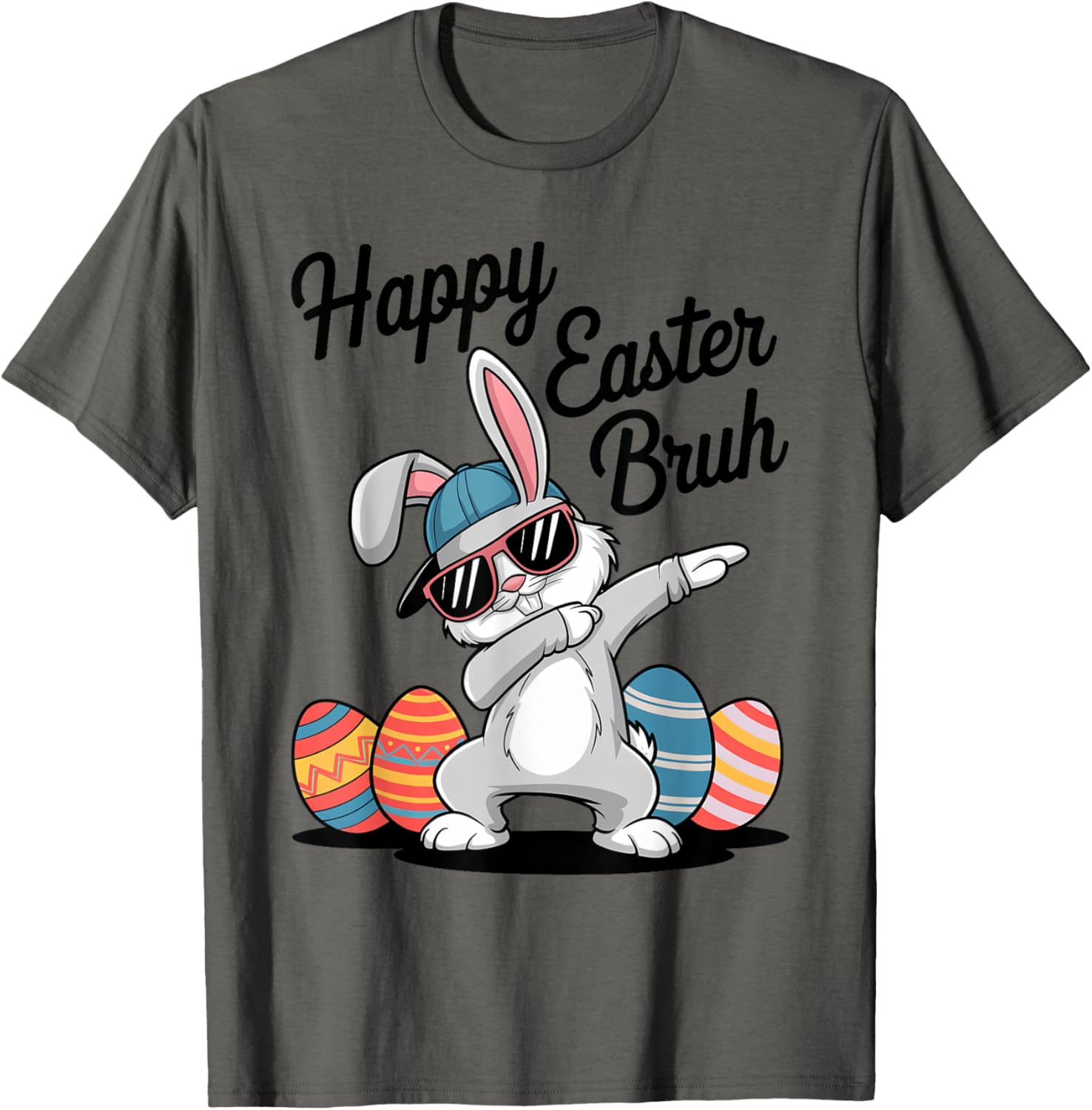 Happy Easter Day Bruh Bunny Dabbing Rabbit Eggs Toddler Kids T-Shirt