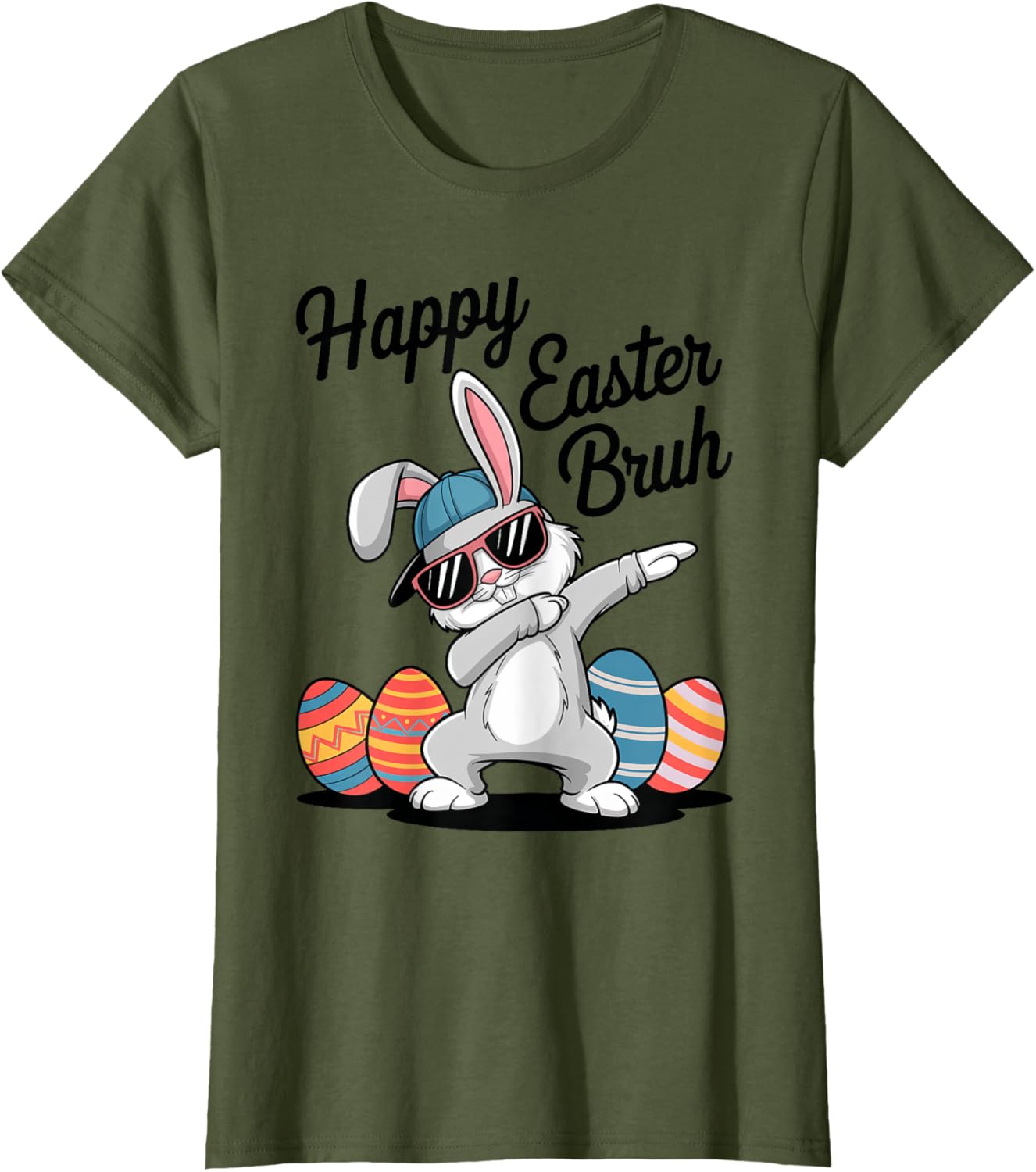 Happy Easter Day Bruh Bunny Dabbing Rabbit Eggs Toddler Kids T-Shirt