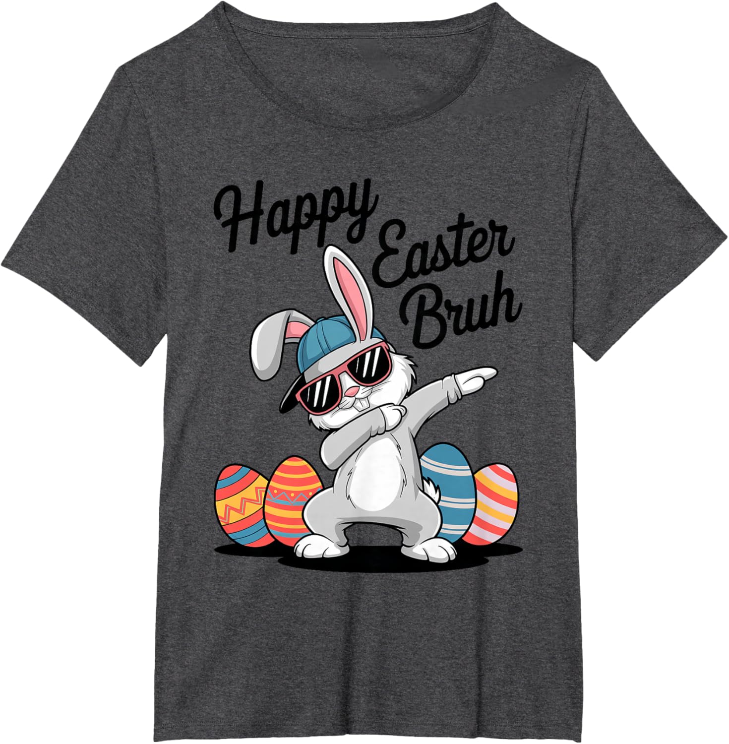 Happy Easter Day Bruh Bunny Dabbing Rabbit Eggs Toddler Kids T-Shirt