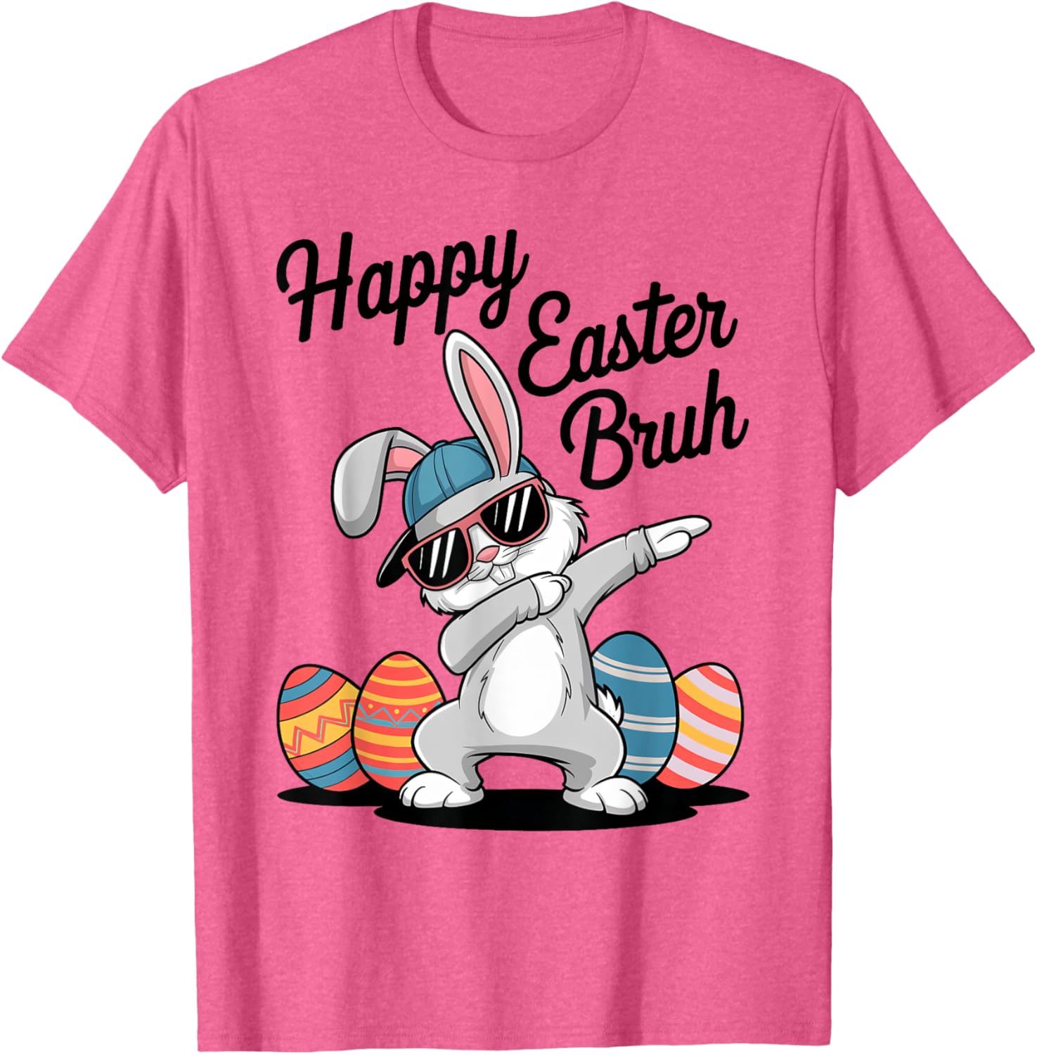 Happy Easter Day Bruh Bunny Dabbing Rabbit Eggs Toddler Kids T-Shirt