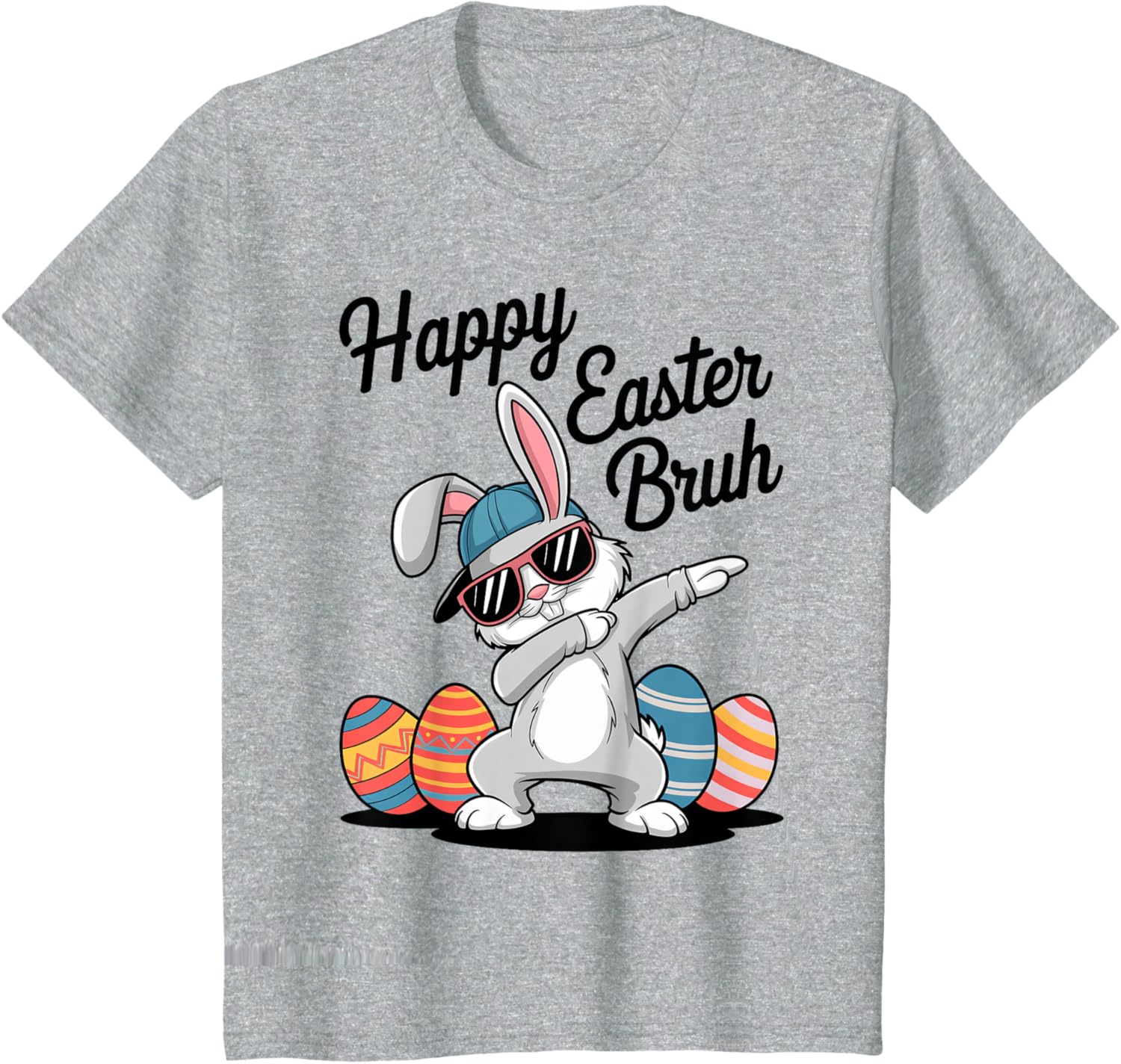 Happy Easter Day Bruh Bunny Dabbing Rabbit Eggs Toddler Kids T-Shirt