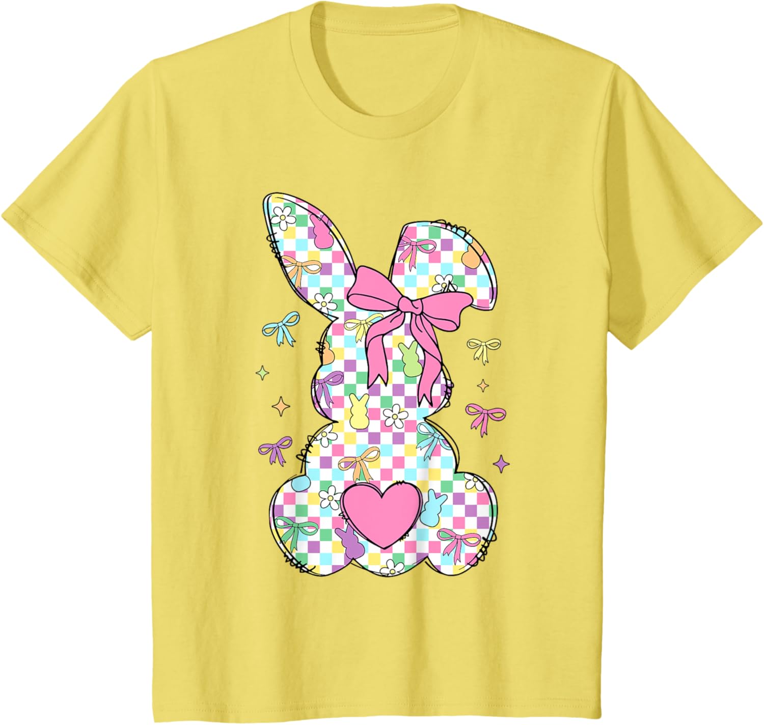 Happy Easter Day Bunny Rabbit With Cute Bow Coquette Kids T-Shirt