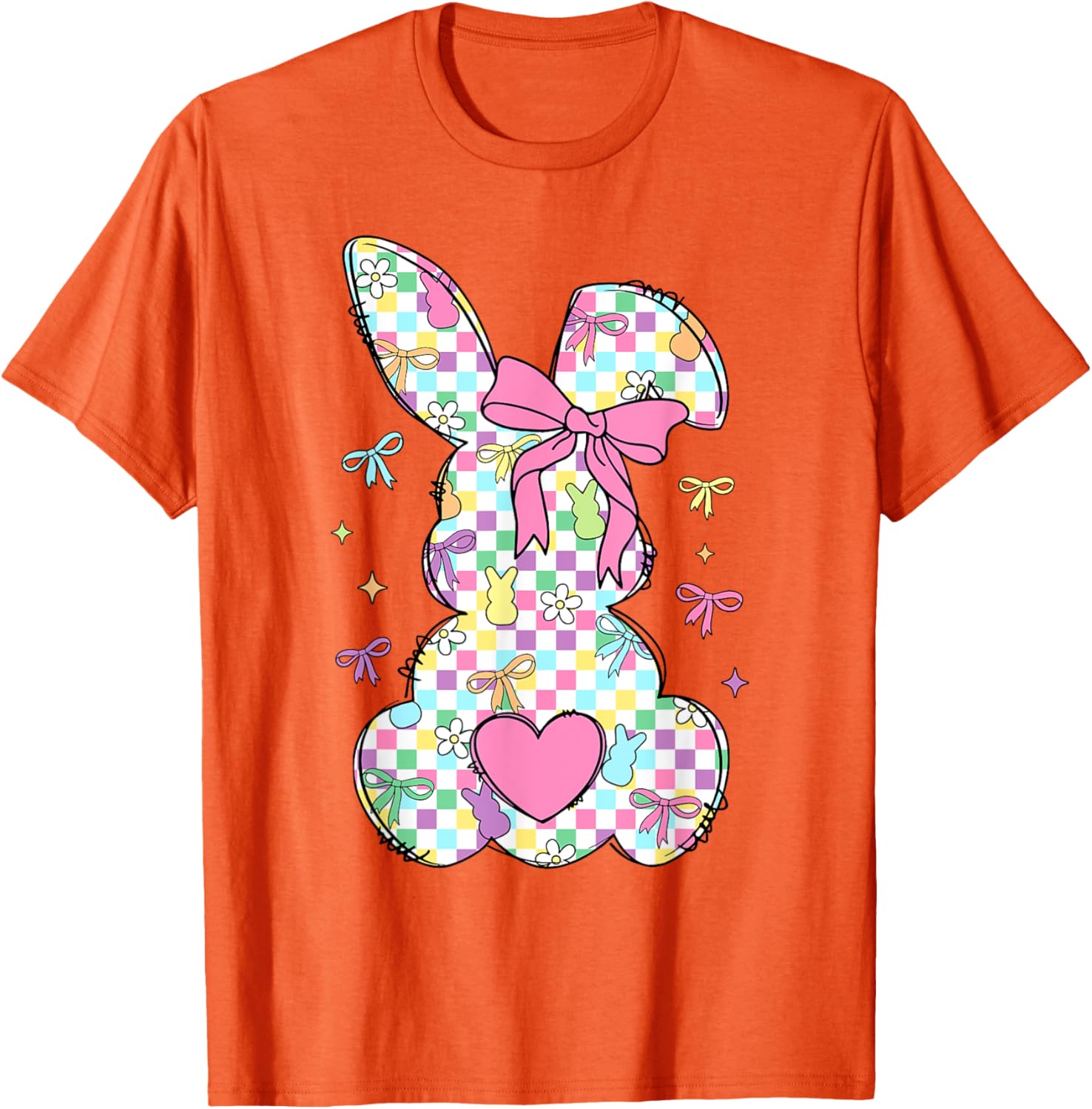 Happy Easter Day Bunny Rabbit With Cute Bow Coquette Kids T-Shirt