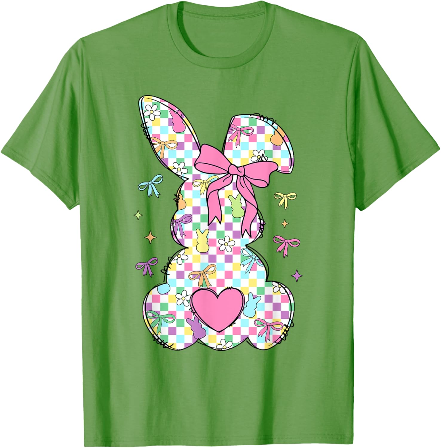 Happy Easter Day Bunny Rabbit With Cute Bow Coquette Kids T-Shirt