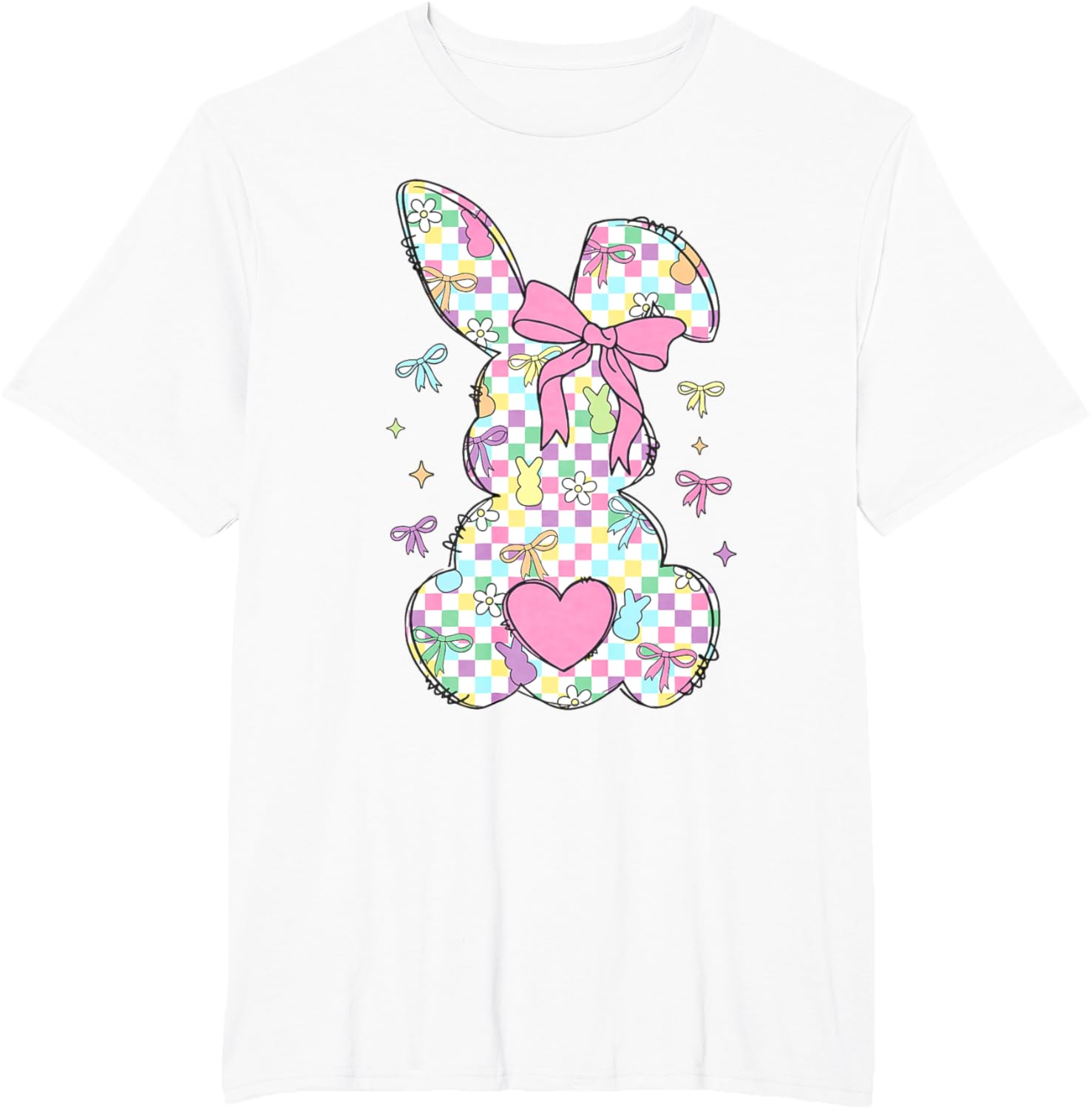 Happy Easter Day Bunny Rabbit With Cute Bow Coquette Kids T-Shirt