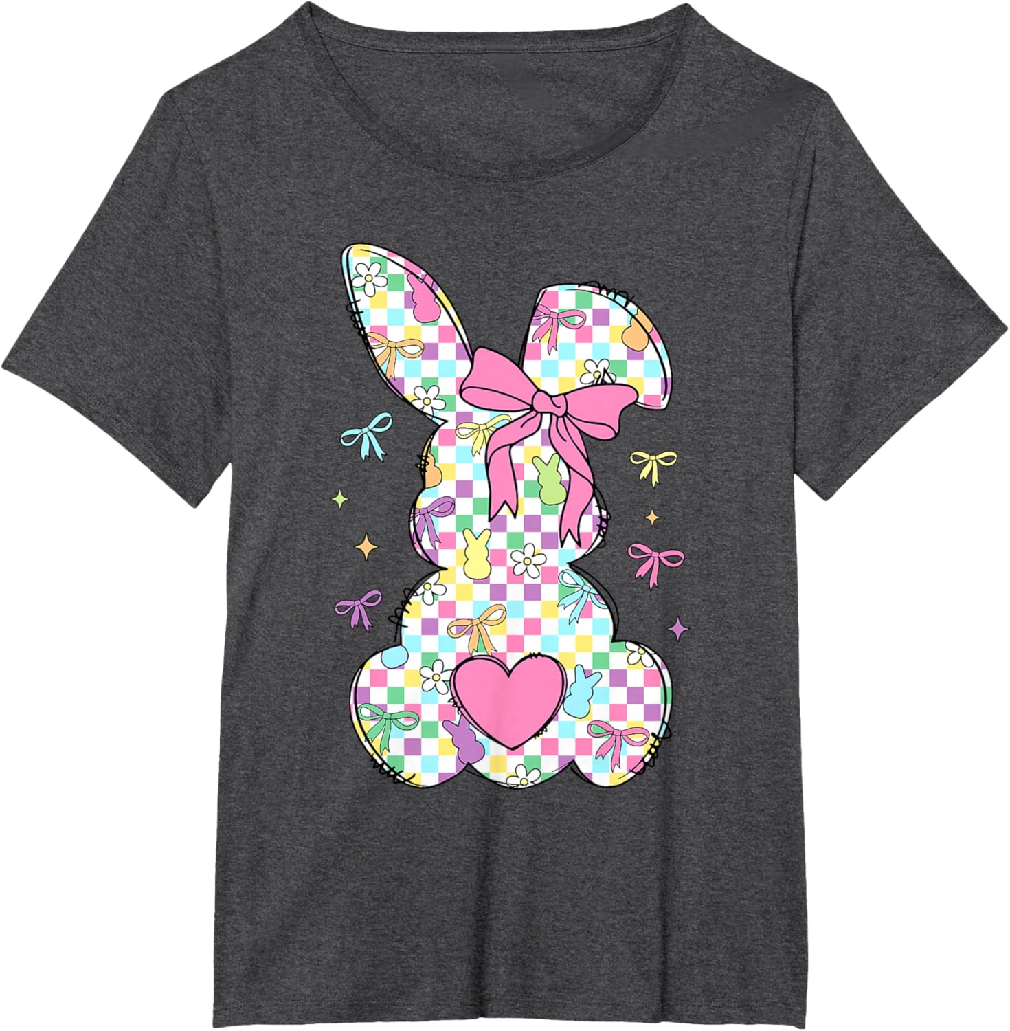 Happy Easter Day Bunny Rabbit With Cute Bow Coquette Kids T-Shirt