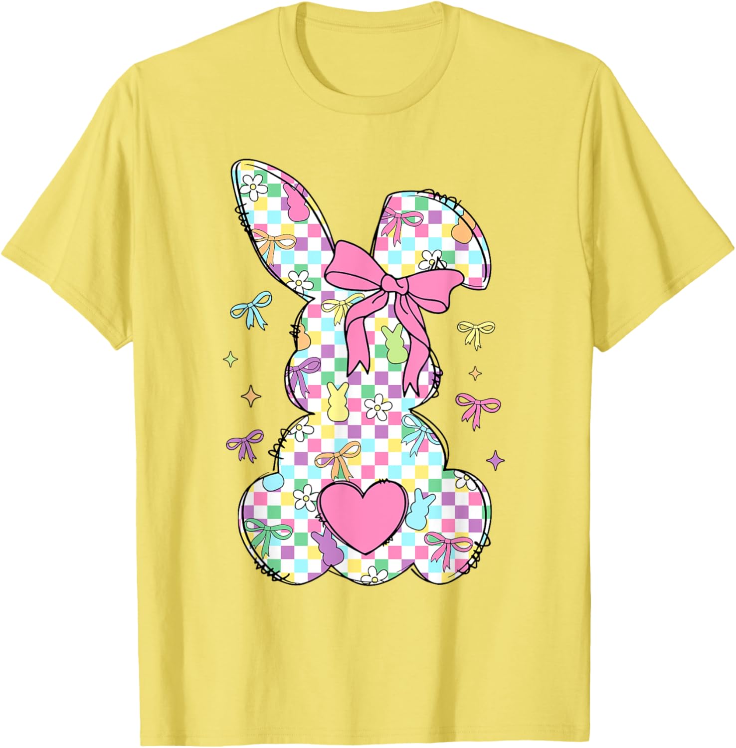 Happy Easter Day Bunny Rabbit With Cute Bow Coquette Kids T-Shirt