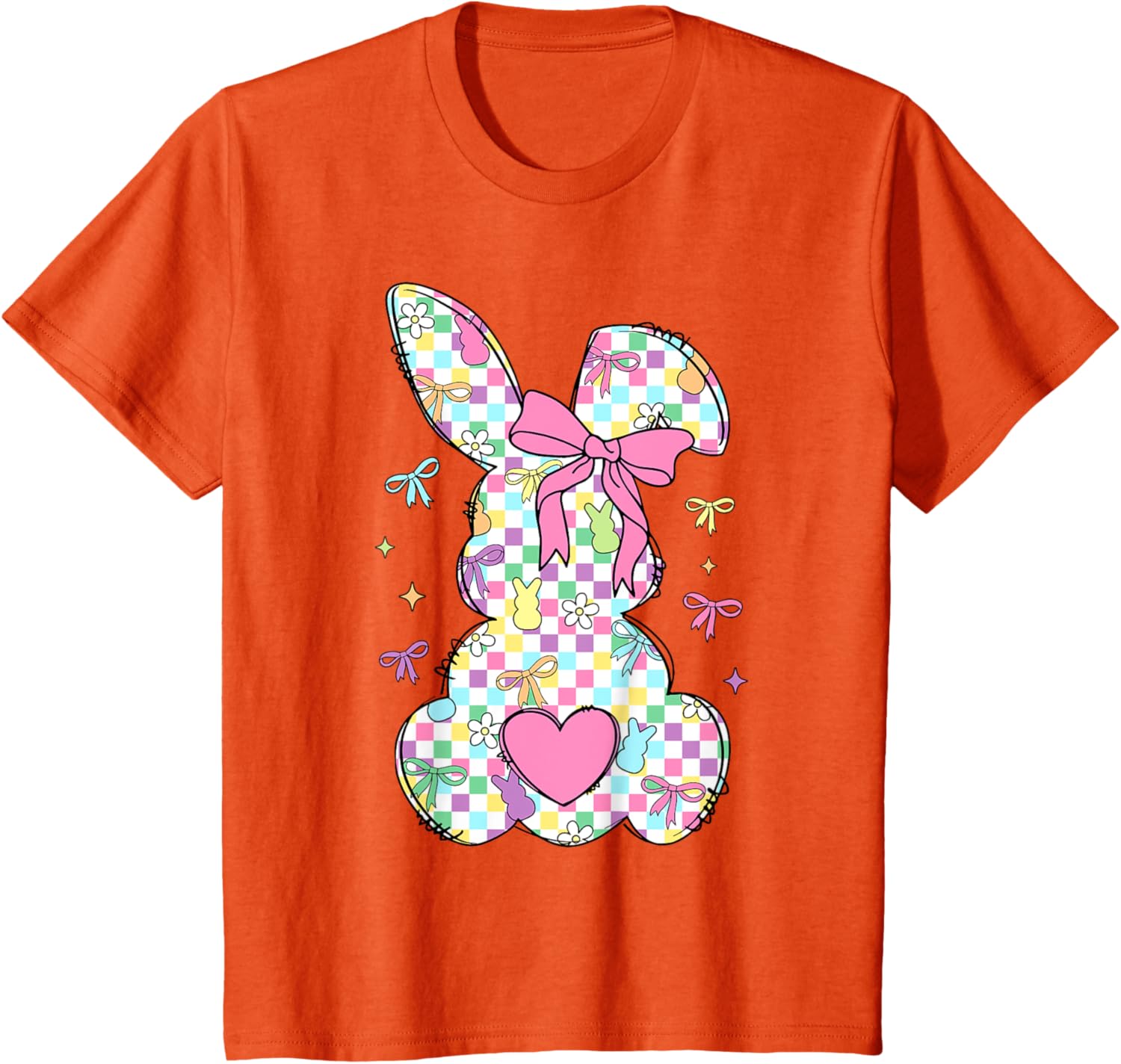 Happy Easter Day Bunny Rabbit With Cute Bow Coquette Kids T-Shirt