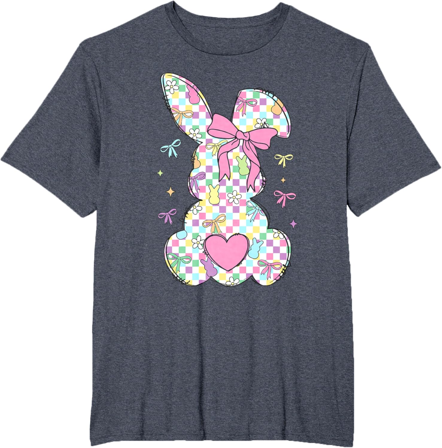 Happy Easter Day Bunny Rabbit With Cute Bow Coquette Kids T-Shirt