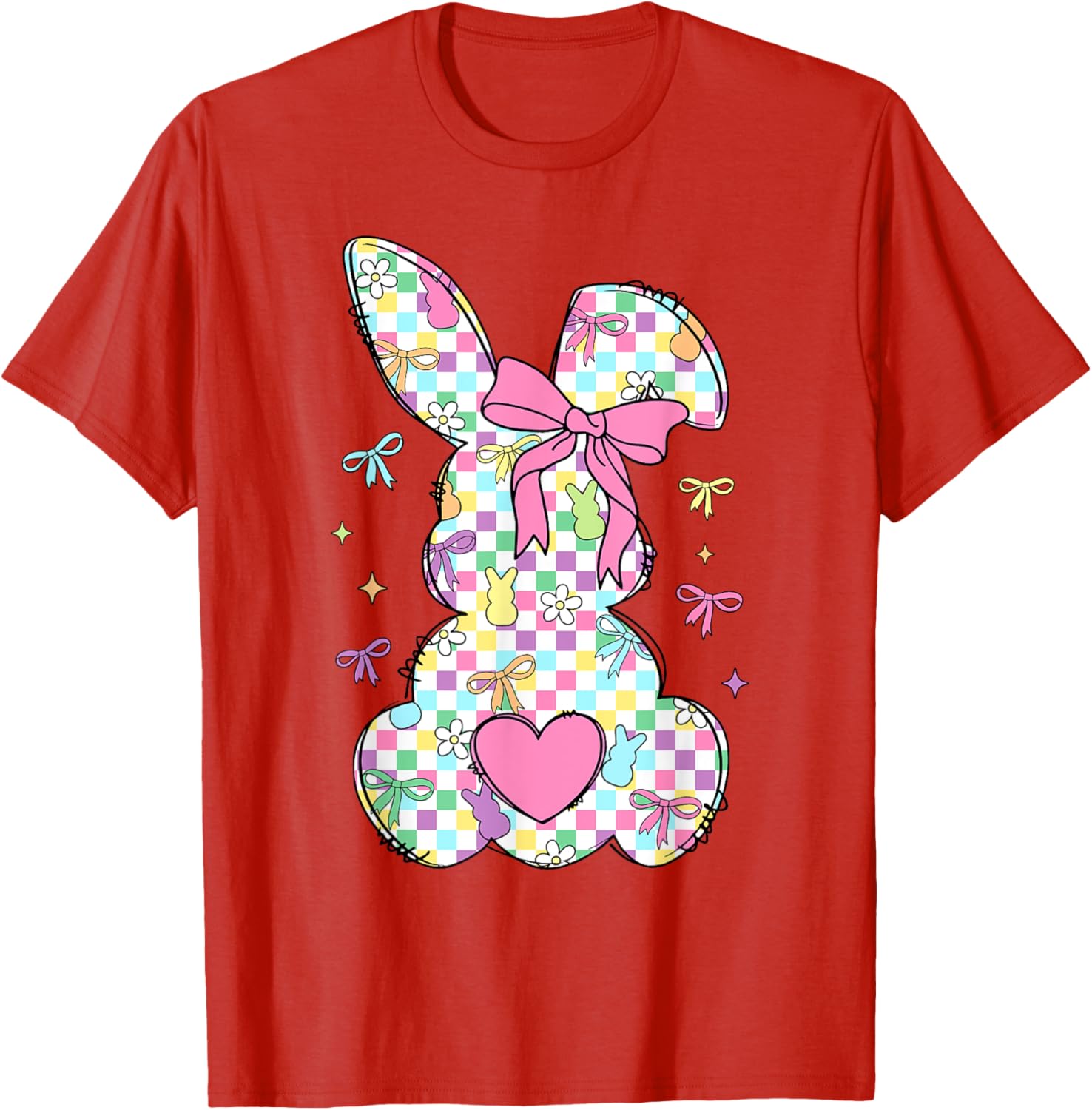 Happy Easter Day Bunny Rabbit With Cute Bow Coquette Kids T-Shirt