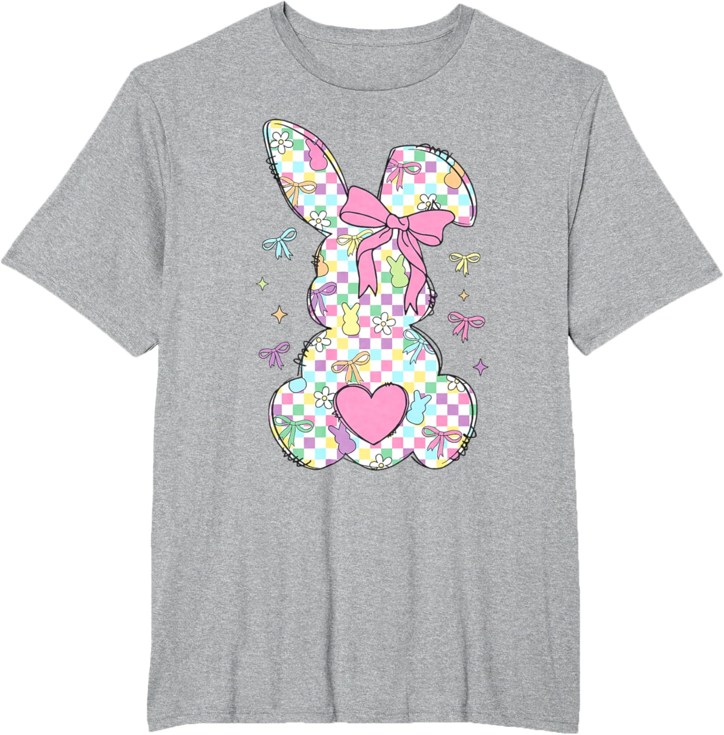 Happy Easter Day Bunny Rabbit With Cute Bow Coquette Kids T-Shirt