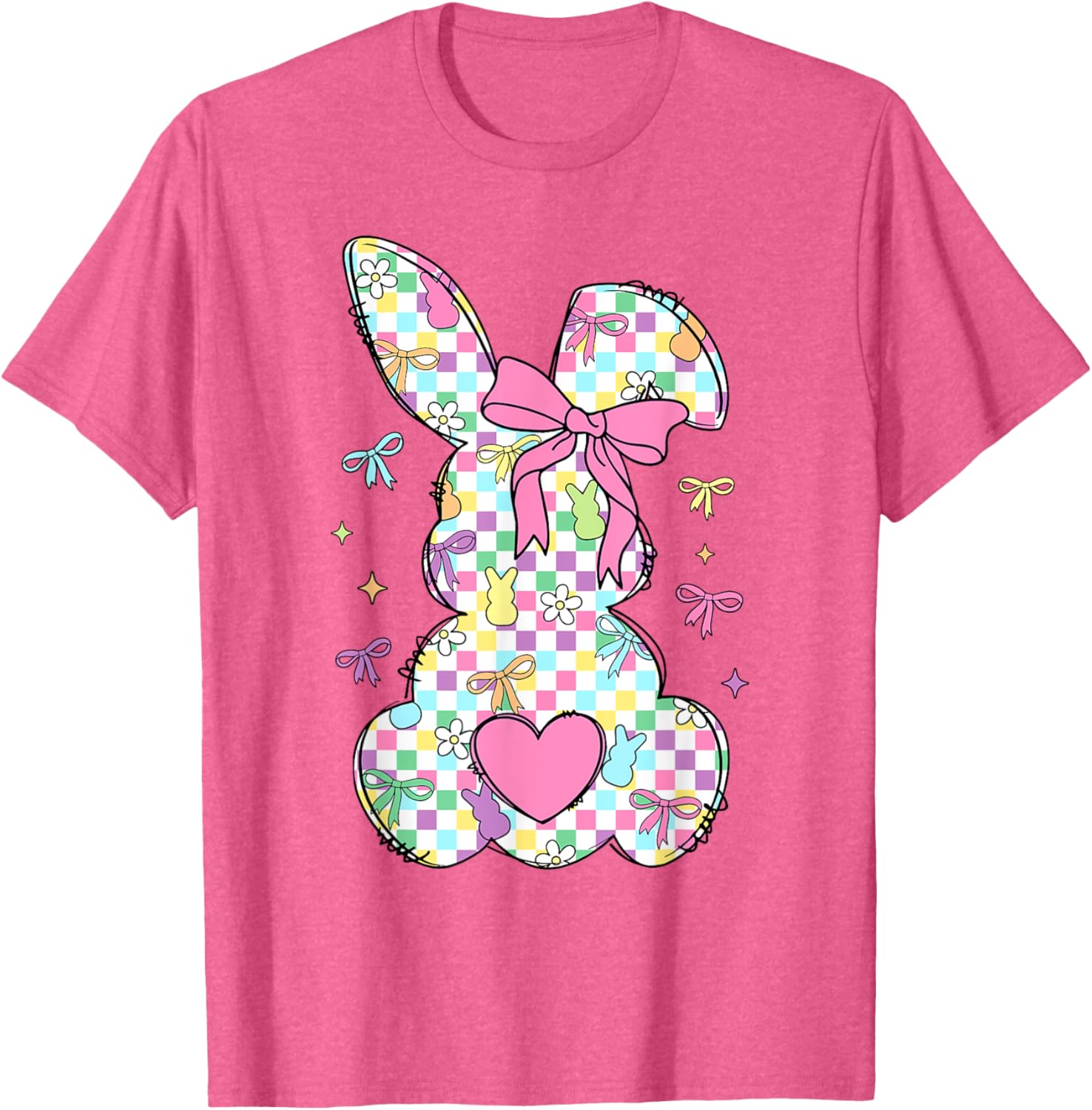 Happy Easter Day Bunny Rabbit With Cute Bow Coquette Kids T-Shirt