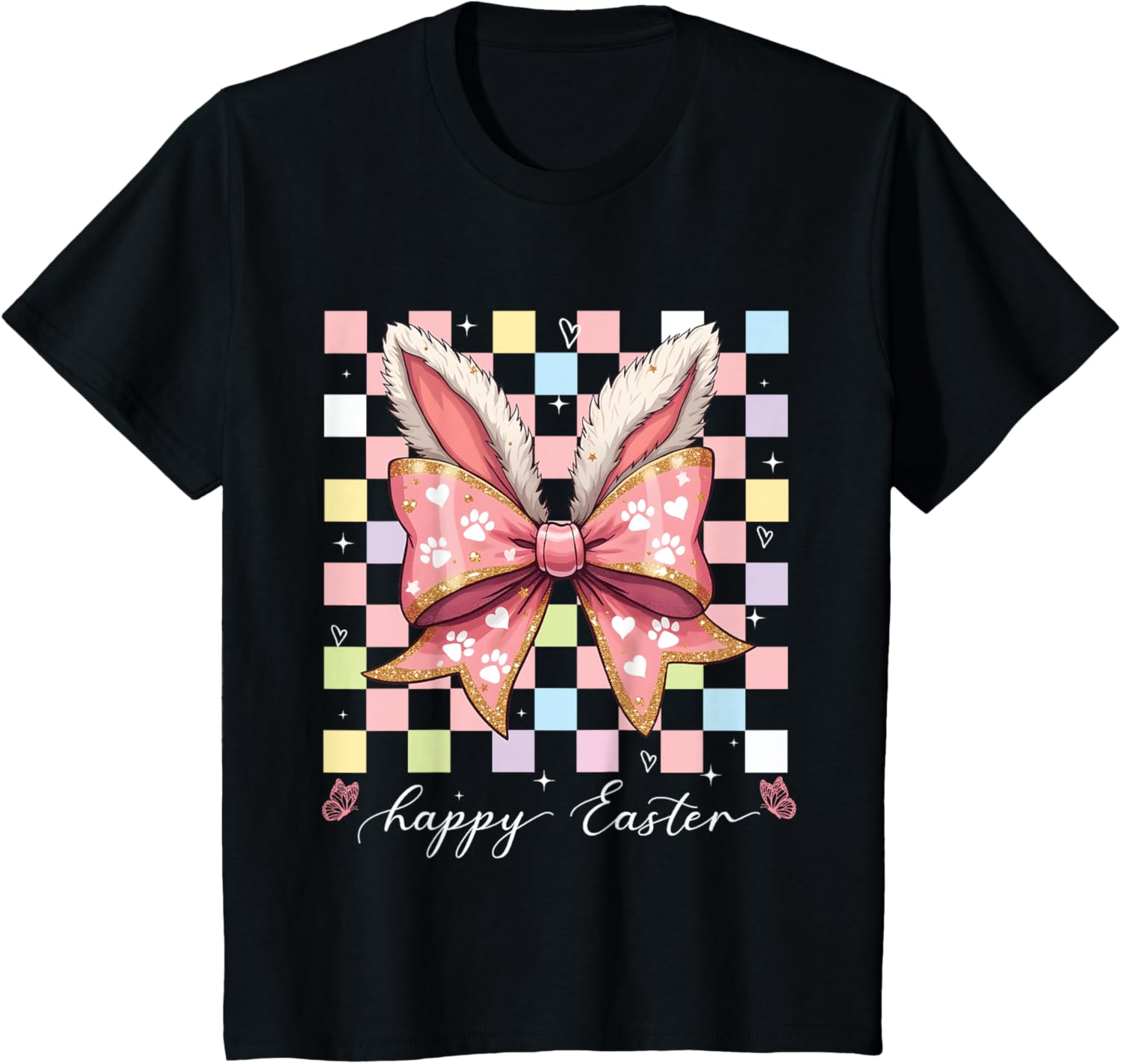 Happy Easter Egg Bunny Spring Easter Cute Bow Coquette T-Shirt