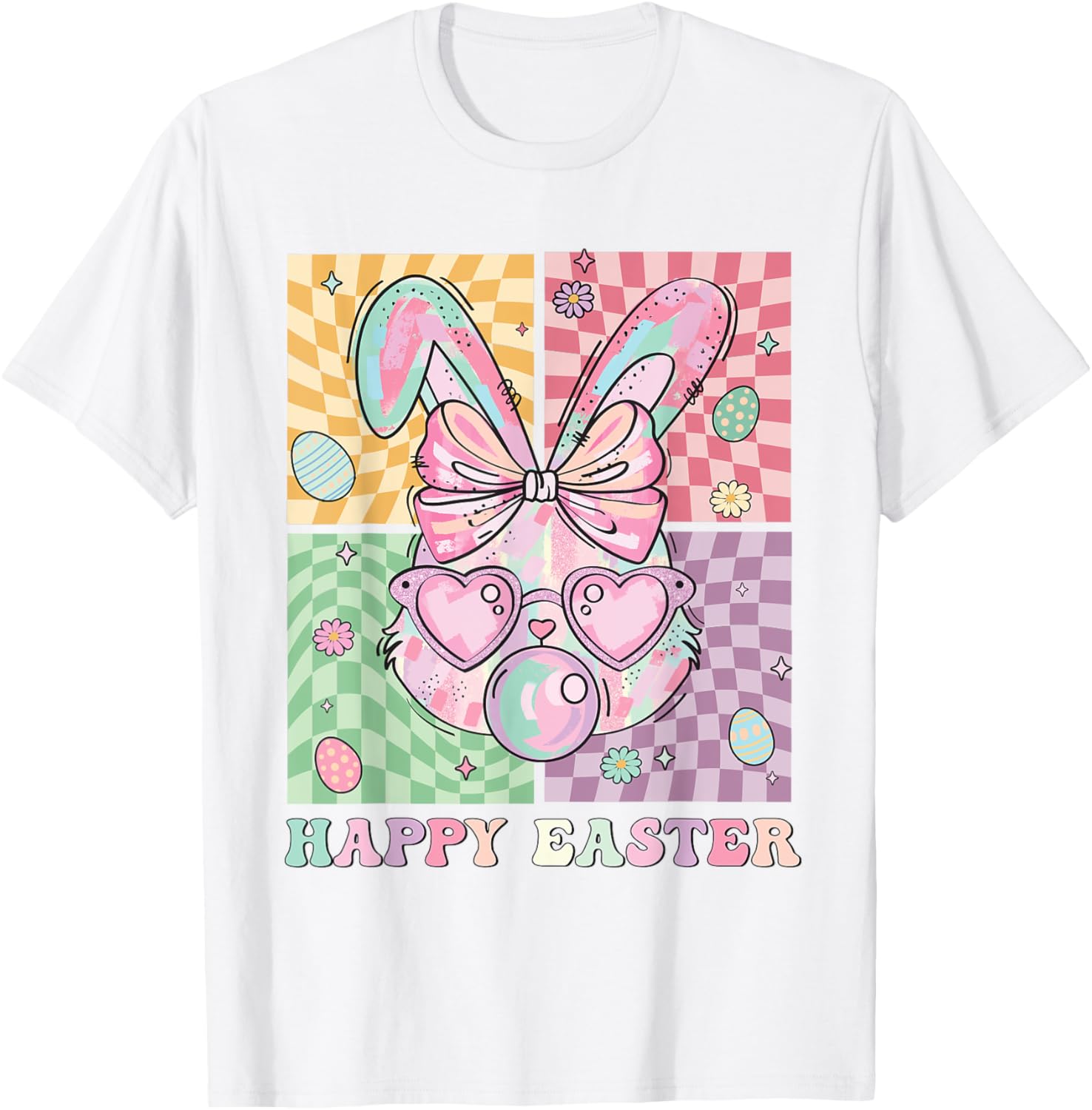 Happy Easter Egg Bunny Spring Easter Cute Bow Coquette T-Shirt