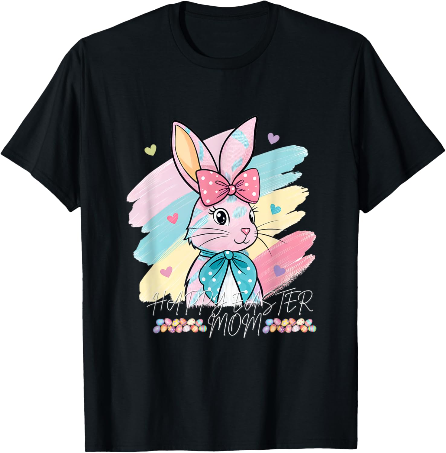 happy Easter mom brushstroke Bunny Kids woman T-Shirt