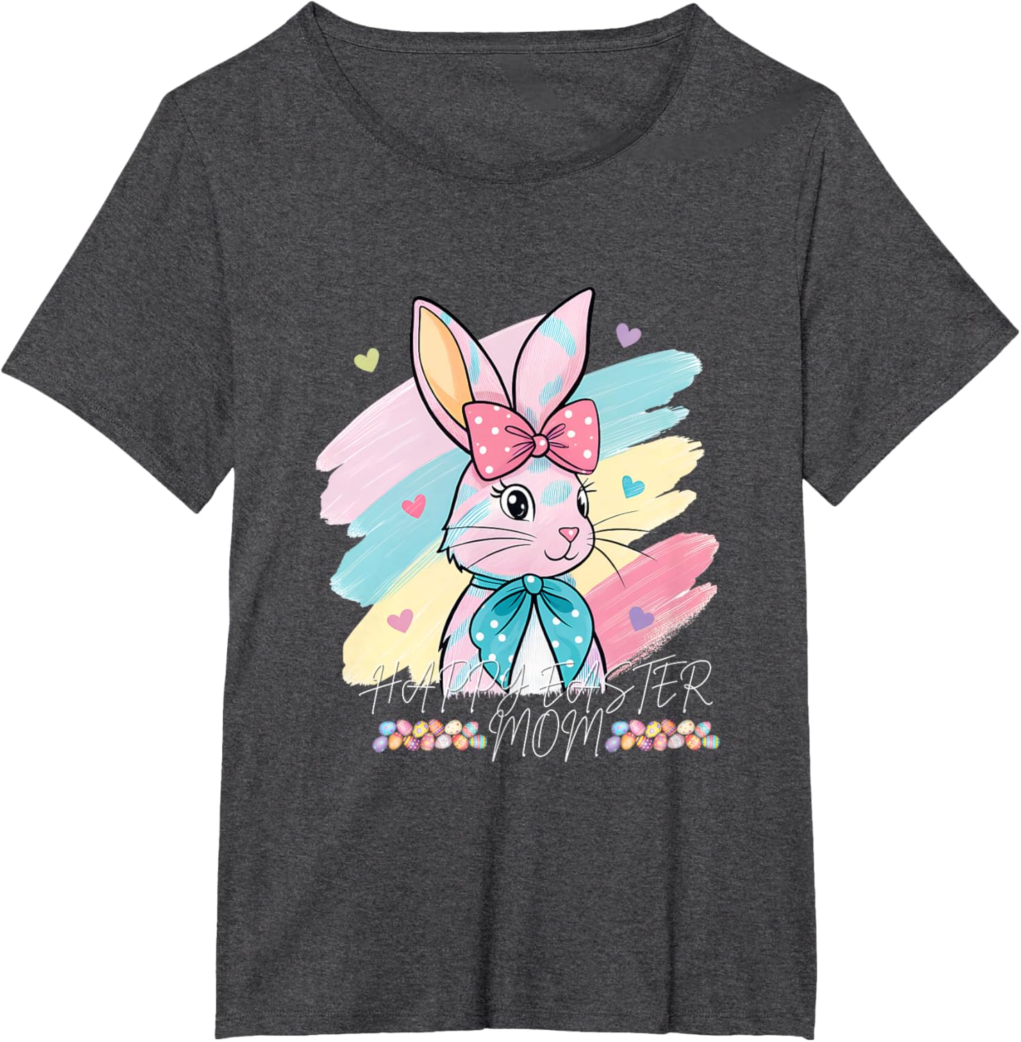 happy Easter mom brushstroke Bunny Kids woman T-Shirt