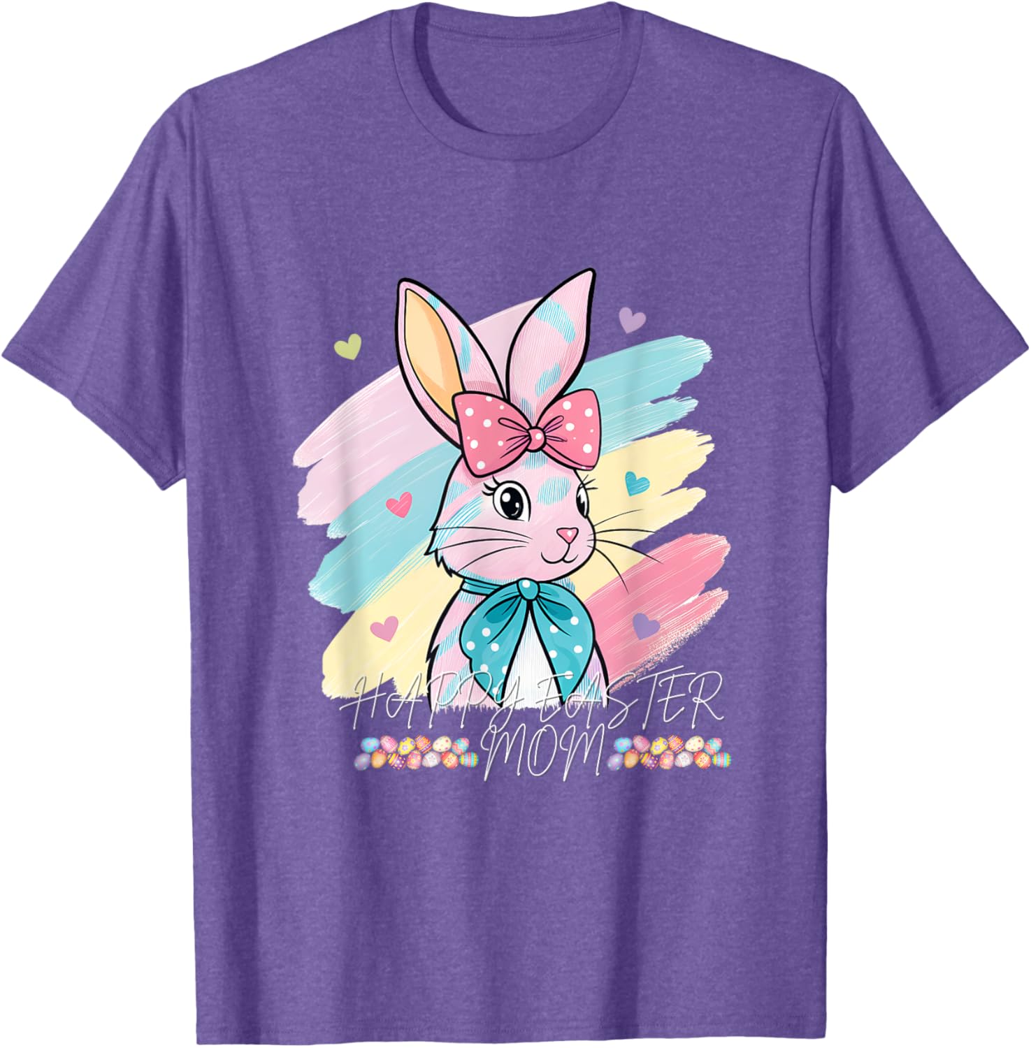 happy Easter mom brushstroke Bunny Kids woman T-Shirt